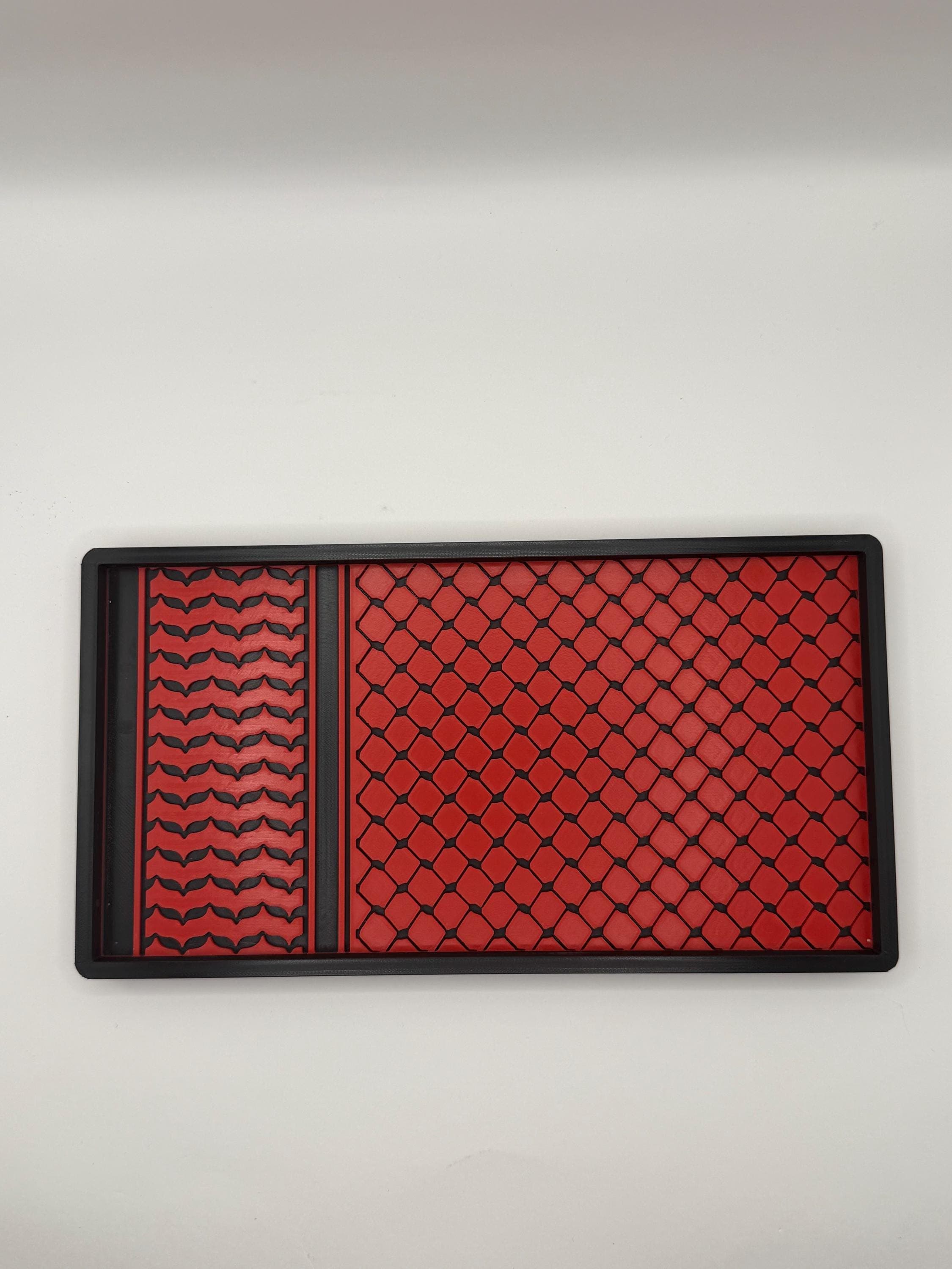 Keffiyeh Pattern EDC Valet Tray - 3D Printed Shemagh Design Catchall - Red and Black Cultural Heritage Desk Organizer - Middle Eastern Decor - image 3