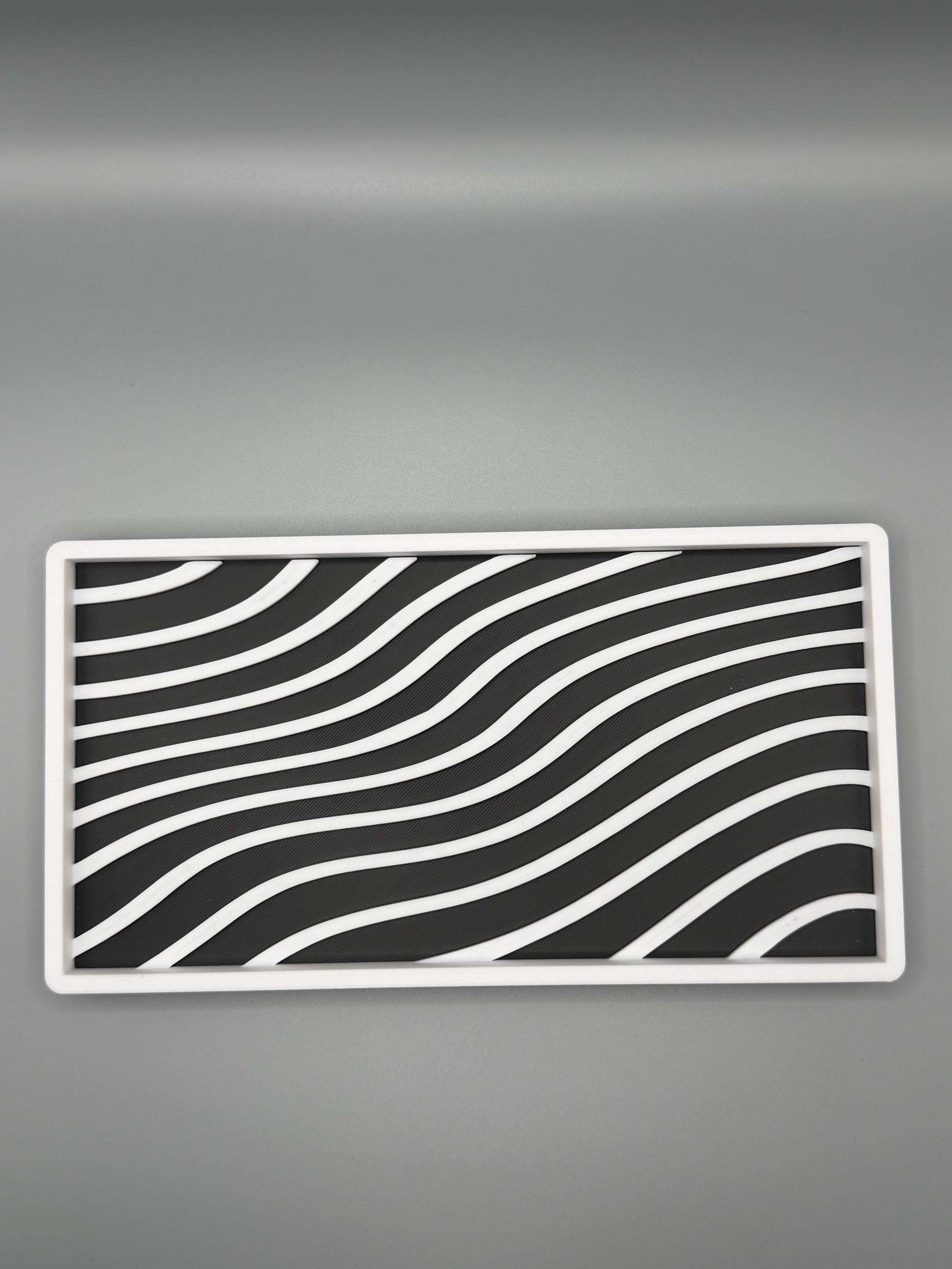 Abstract Line Valet Tray - Modern 3D Printed EDC Organizer - Topographic Desk Catchall - Nightstand Zebra Print Tray - Unique Office Decor - image 3