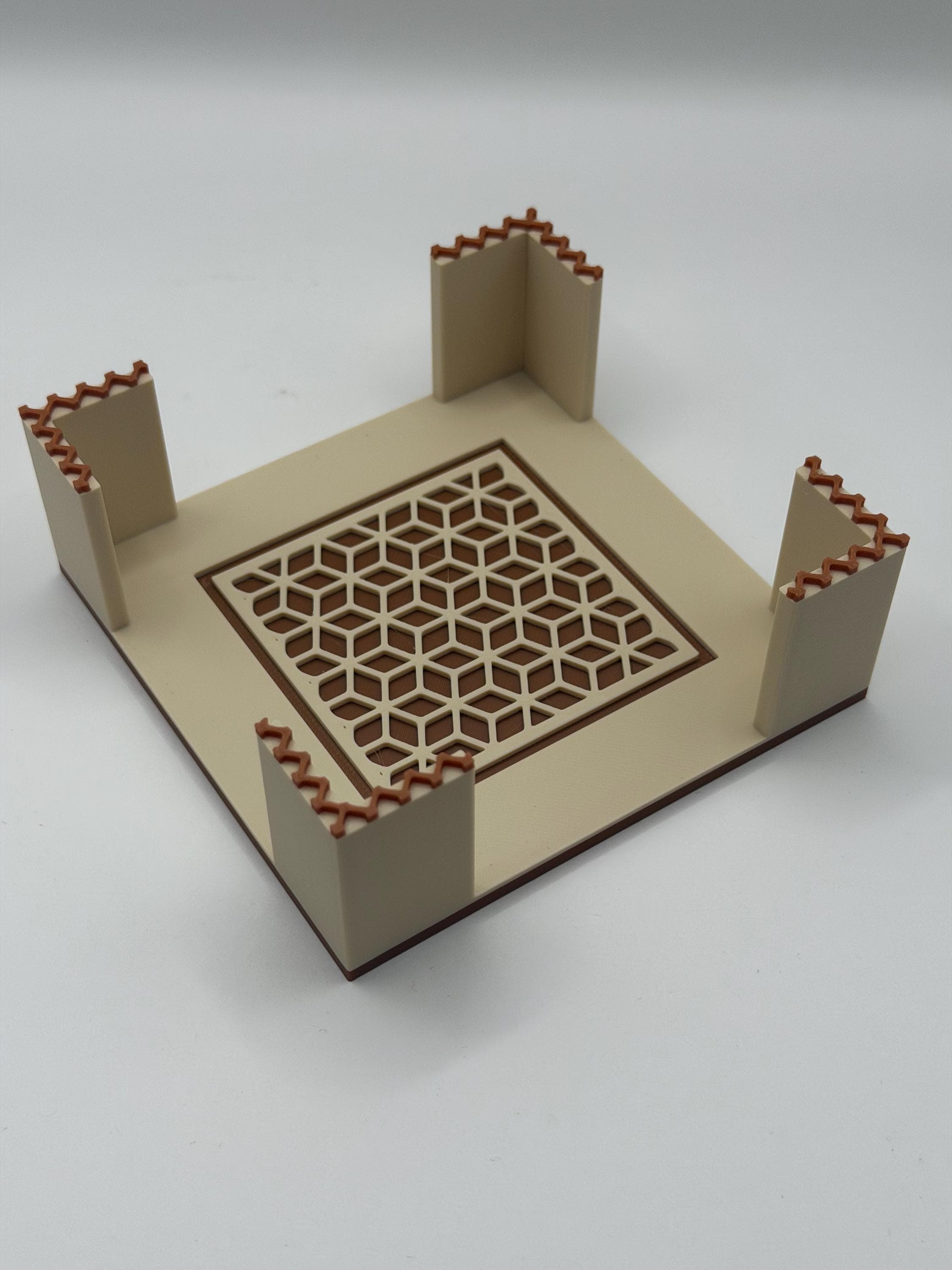Modern 6-Piece 3D Printed Coasters | Brown & Beige Geometric Tile Pattern | Unique New Home Gift | Desk Accessories | Housewarming Gift - image 4