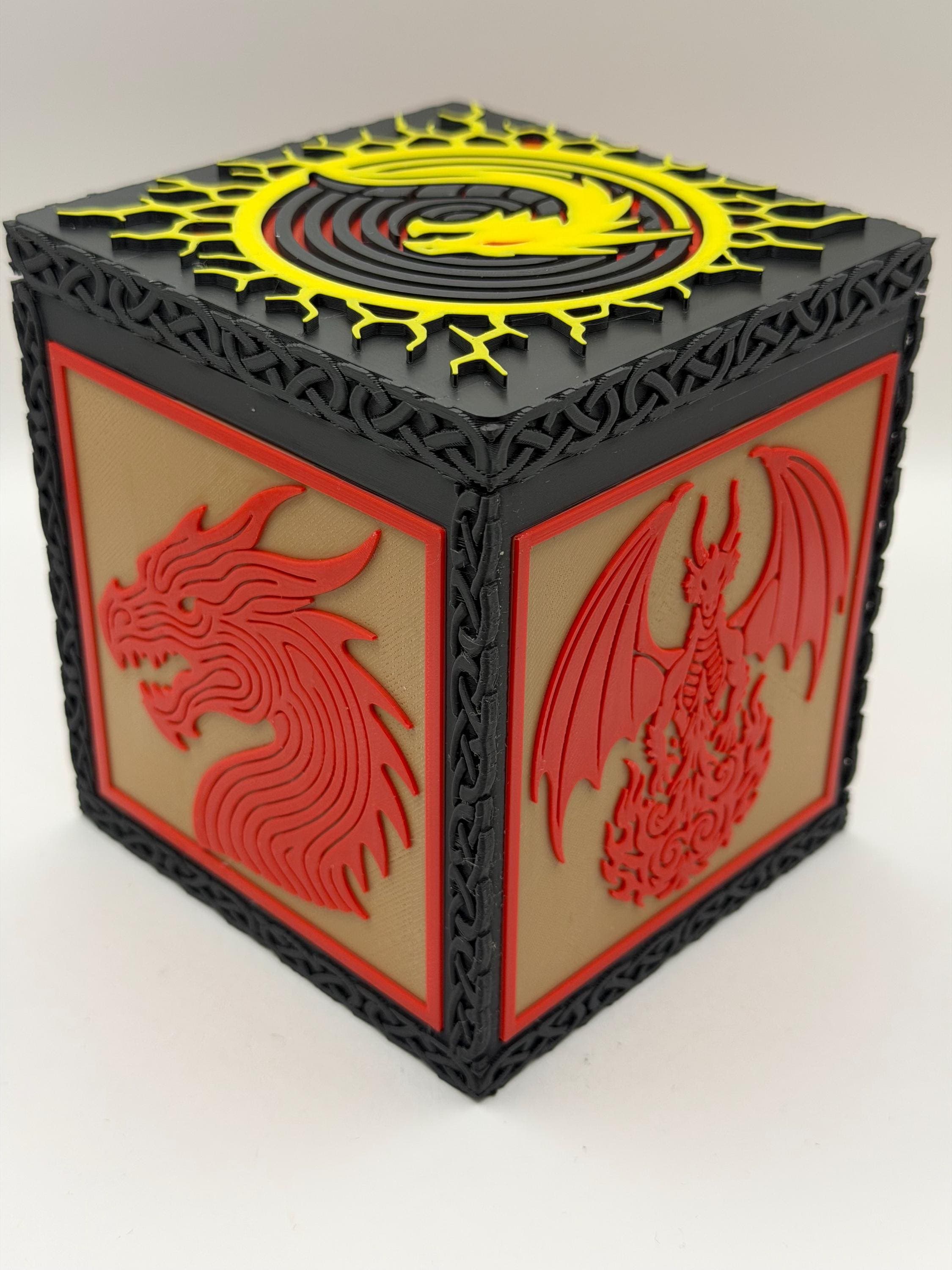 MTG EDH Deck Box | Dragon Theme Deck Box | TCG Commander Showcase Display Slot with Toploader | Magnetic Top Fantasy Gaming Cards Storage - image 5