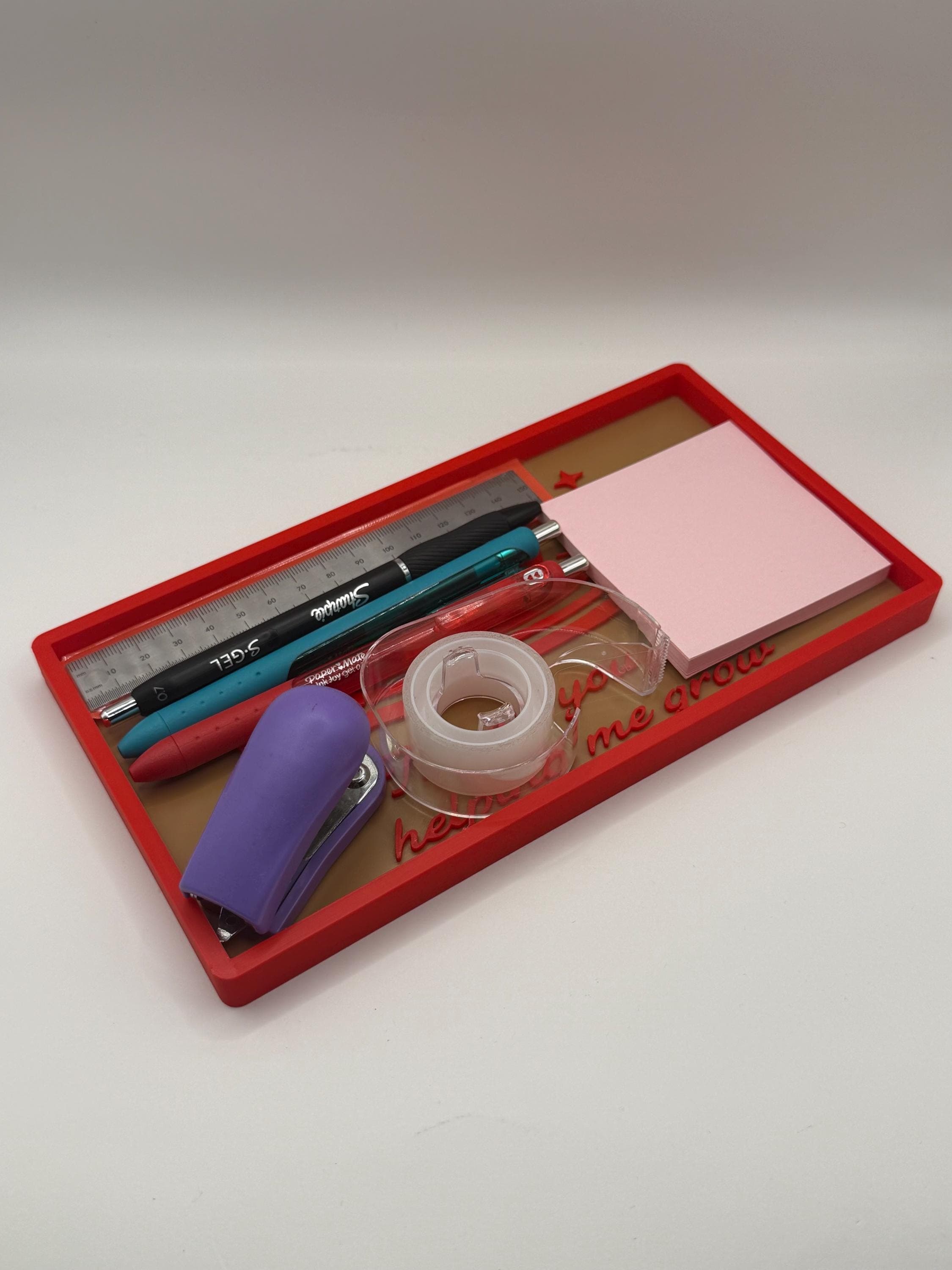 Thank You Teacher Desk Catchall Tray - Teacher Appreciation Day - 3D Printed Organizer for Keys Pens - Apple Accent Gift - image 5