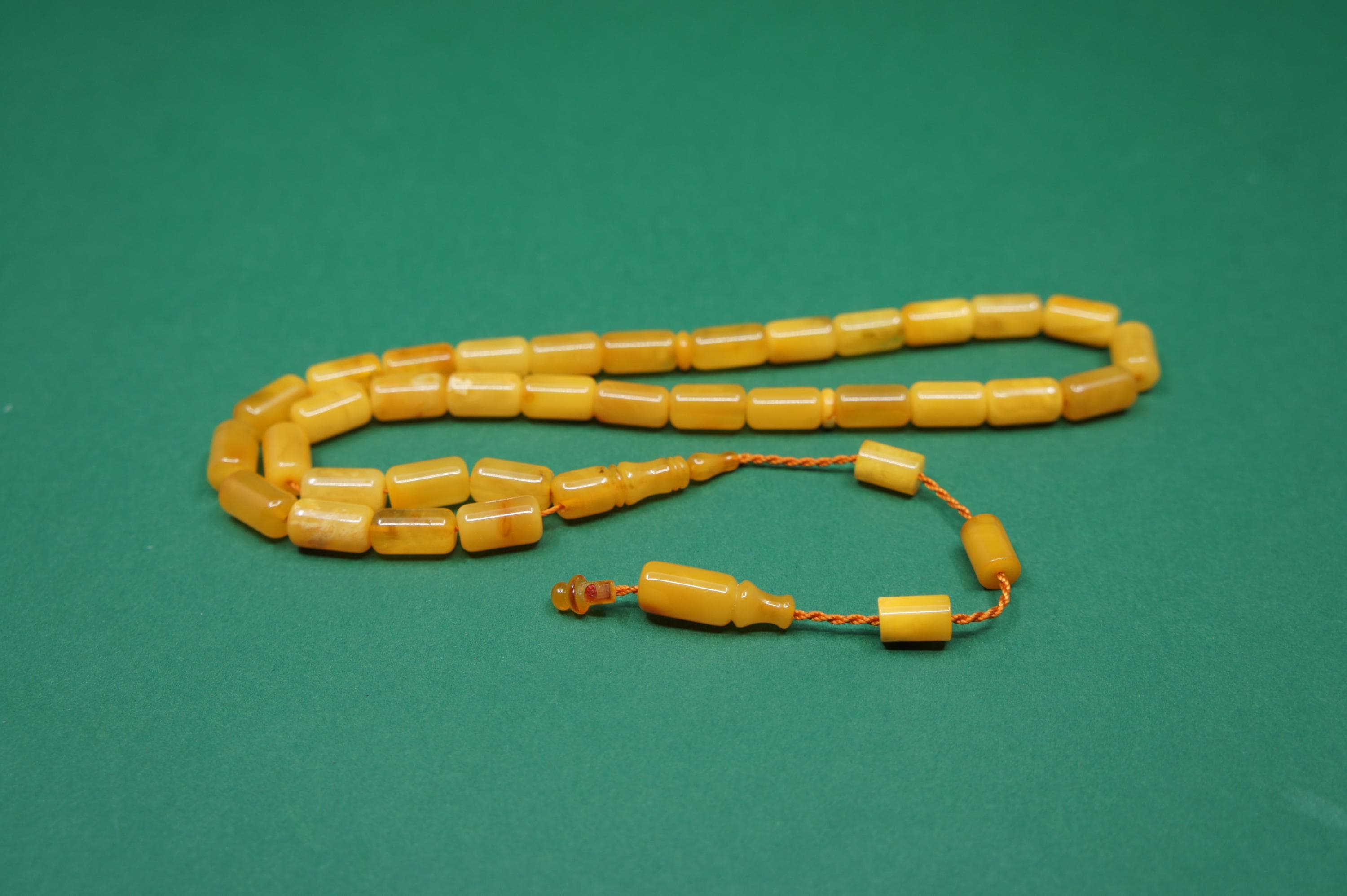 Natural Baltic Amber Islamic Prayer 33 Capsule Beads, Handmade, Muslim Misbaha Rosary #2043 - image 3