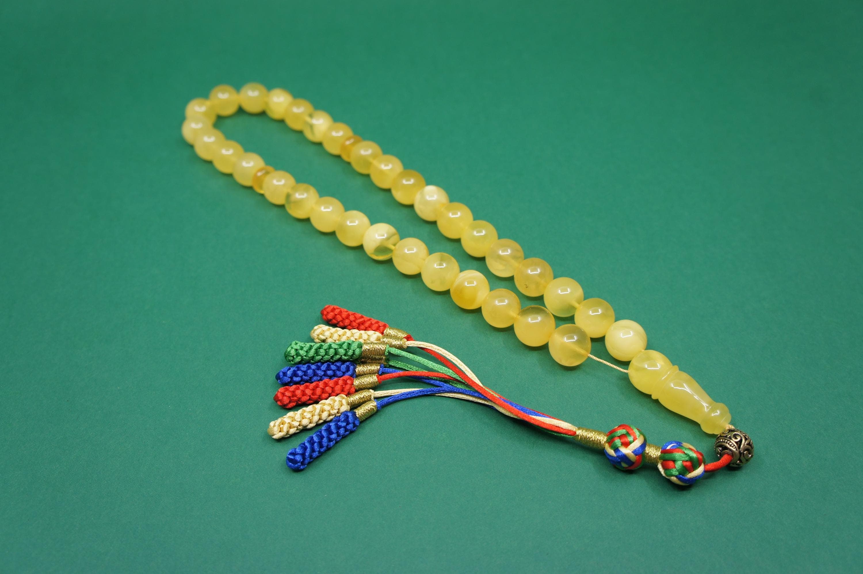 Islamic Natural Baltic Amber Prayer 33 Round Beads: Muslim Tasbih Misbaha Rosary, Handmade #2011 - image 4