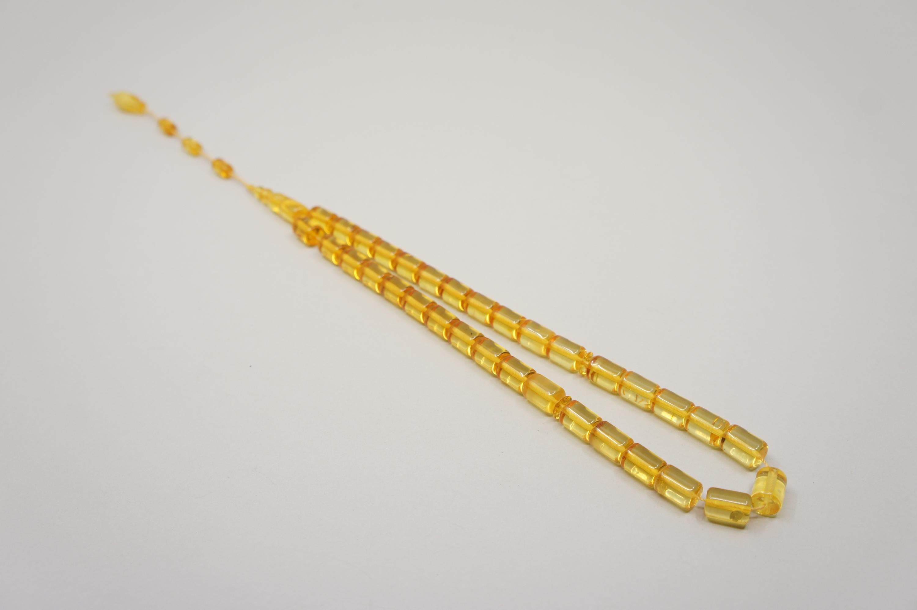 Islamic Natural Baltic Amber Prayer 33 Capsule Beads, Muslim Tasbih Misbaha, Handmade Rosary #2430 - image 5