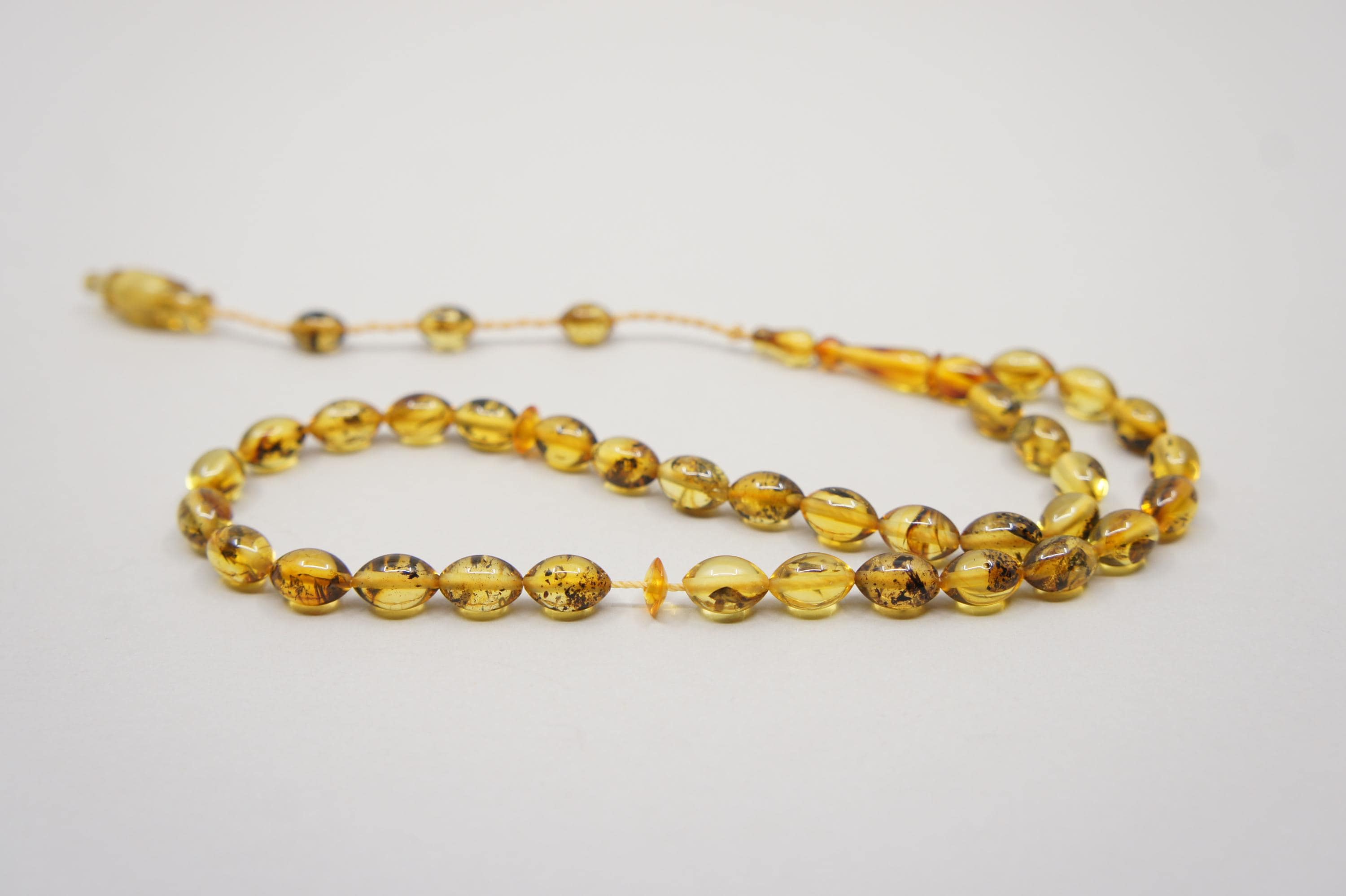 Islamic Natural Amber Prayer 33 Olive Beads, Muslim Tasbih Misbaha, Handmade Rosary #1744 - image 4