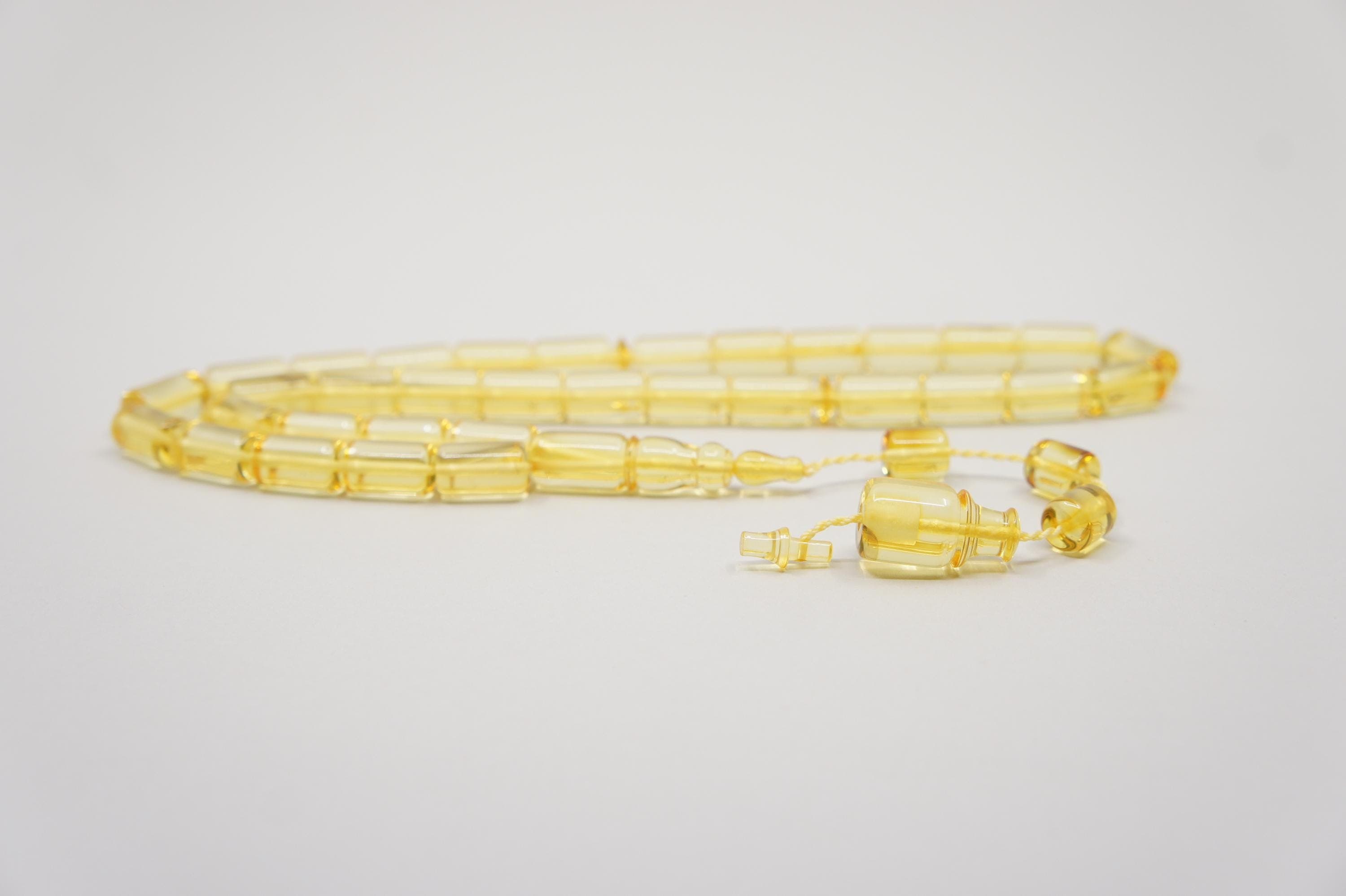 Islamic Natural Baltic Amber Prayer 33 Capsule Beads: Muslim Tasbih Misbaha Rosary, Handmade  #2270 - image 5