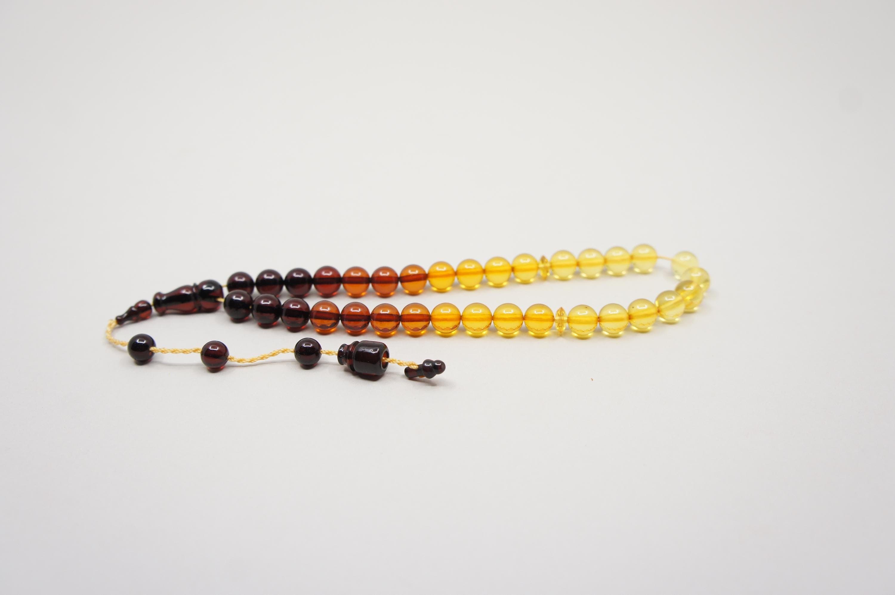 Islamic Natural Baltic Amber Prayer 33 Round Beads, Muslim Tasbih Misbaha, Handmade Rosary #2132 - image 3