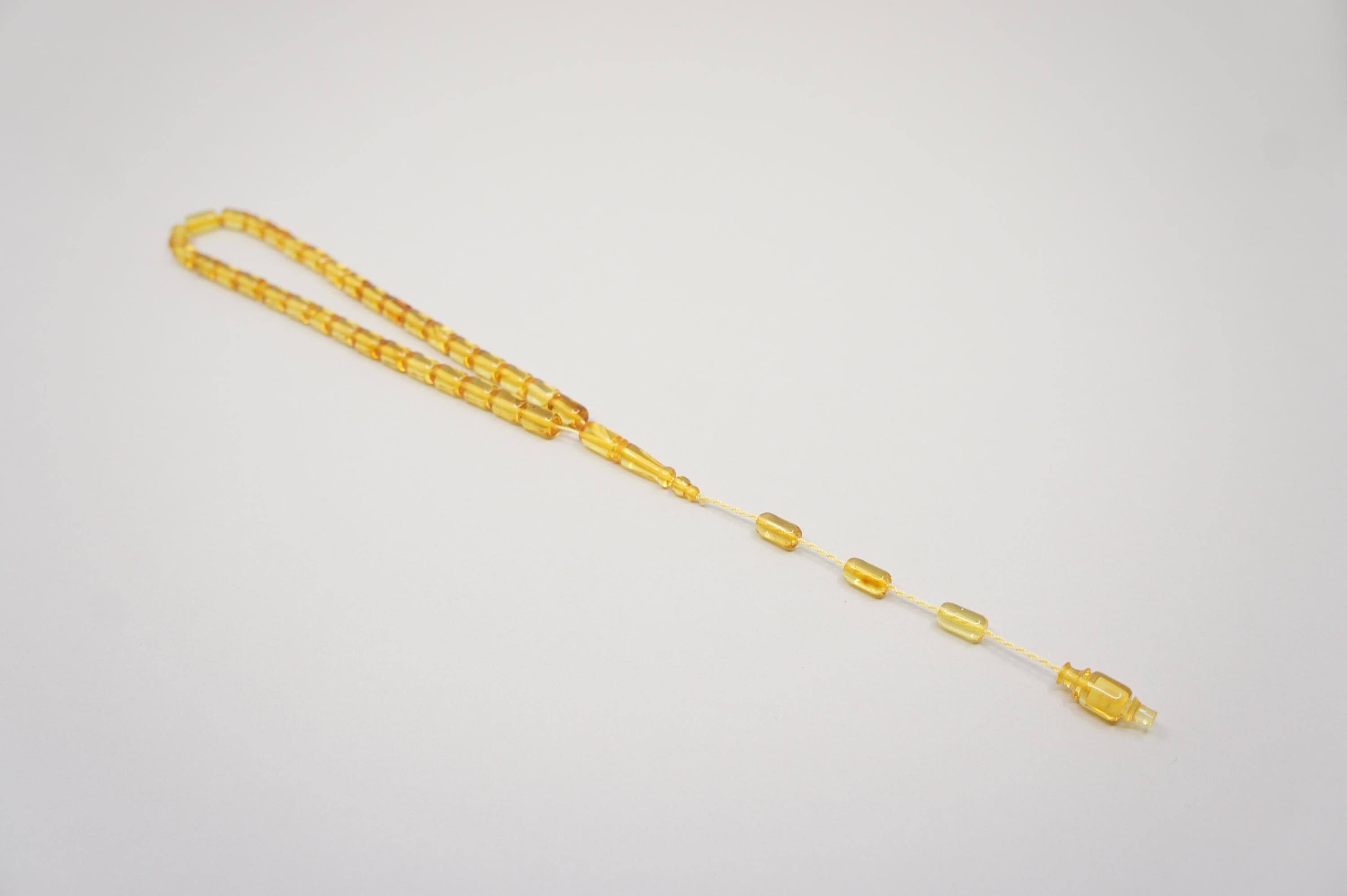Islamic Natural Baltic Amber Prayer 33 Capsule Beads, Muslim Tasbih Misbaha, Handmade Rosary #2161 - image 4