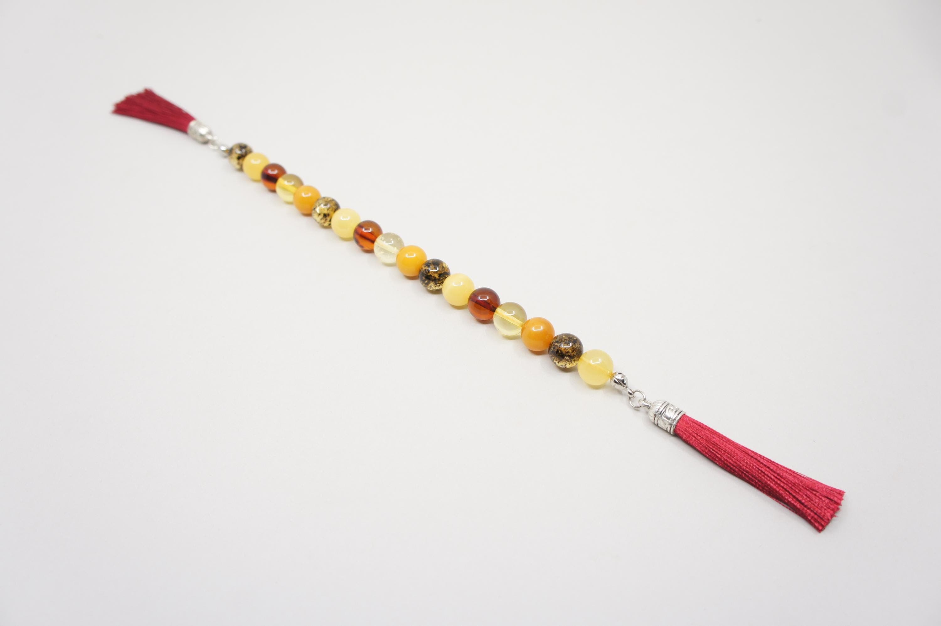 Islamic Natural Baltic Amber Prayer 17 Round Beads, Muslim Tasbih, Misbaha, Zaza Model #2170 - image 3