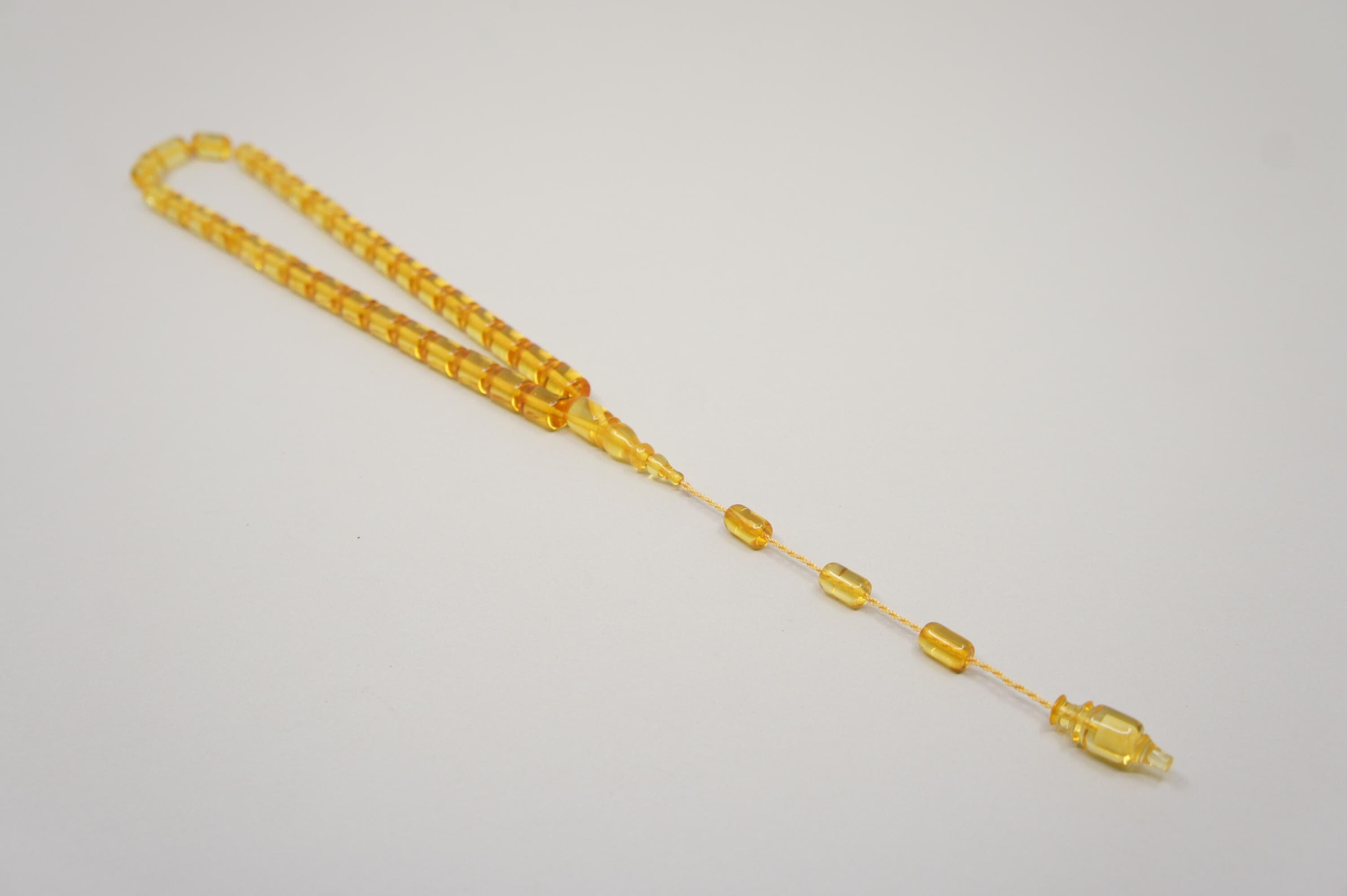 Islamic Natural Baltic Amber Prayer 33 Capsule Beads, Muslim Tasbih Misbaha, Handmade Rosary #2430 - image 4