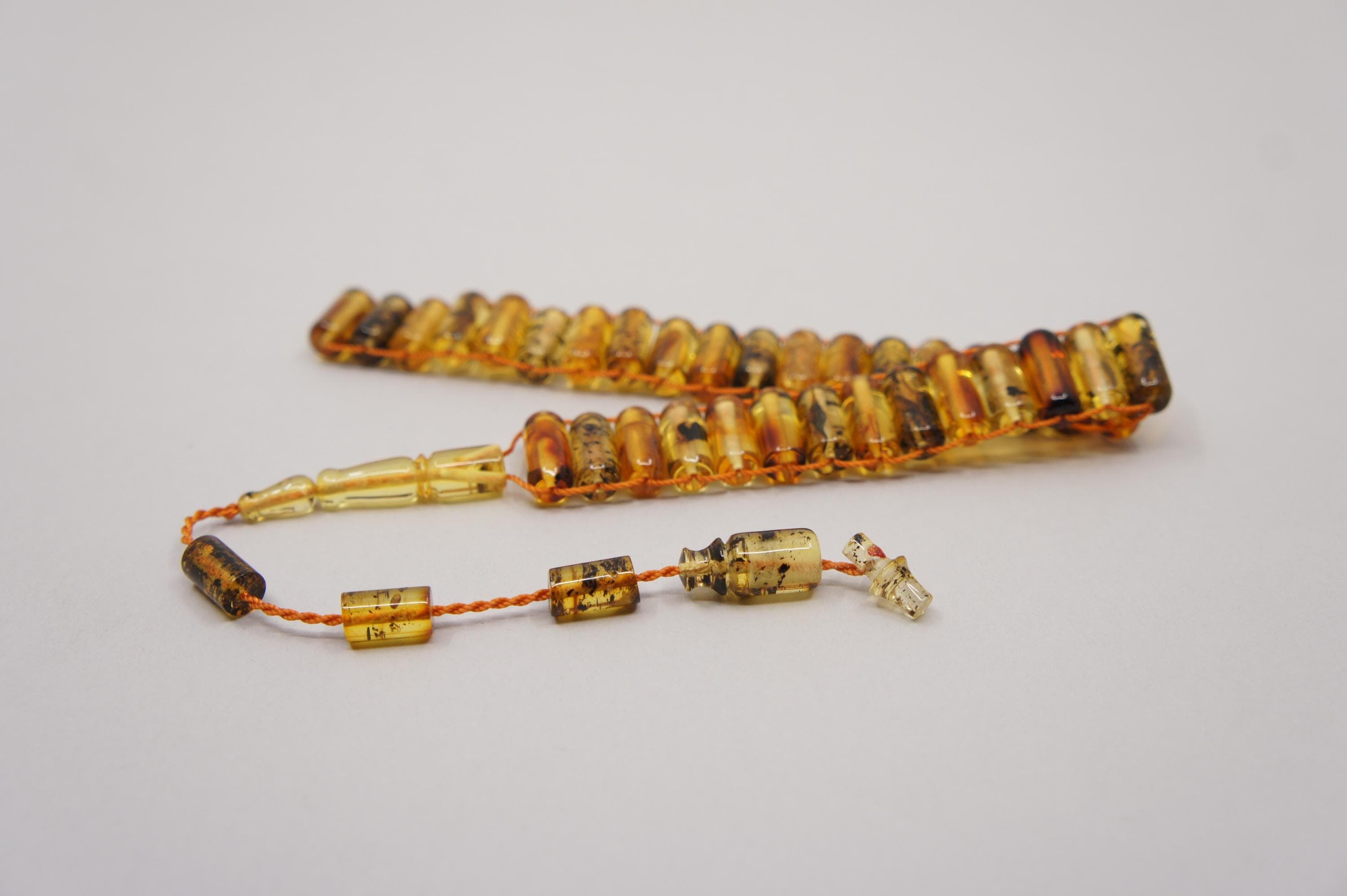 Islamic Natural Baltic Amber Prayer 33 Capsule Beads, Muslim Tasbih Misbaha, Handmade Rosary #1977 - image 3