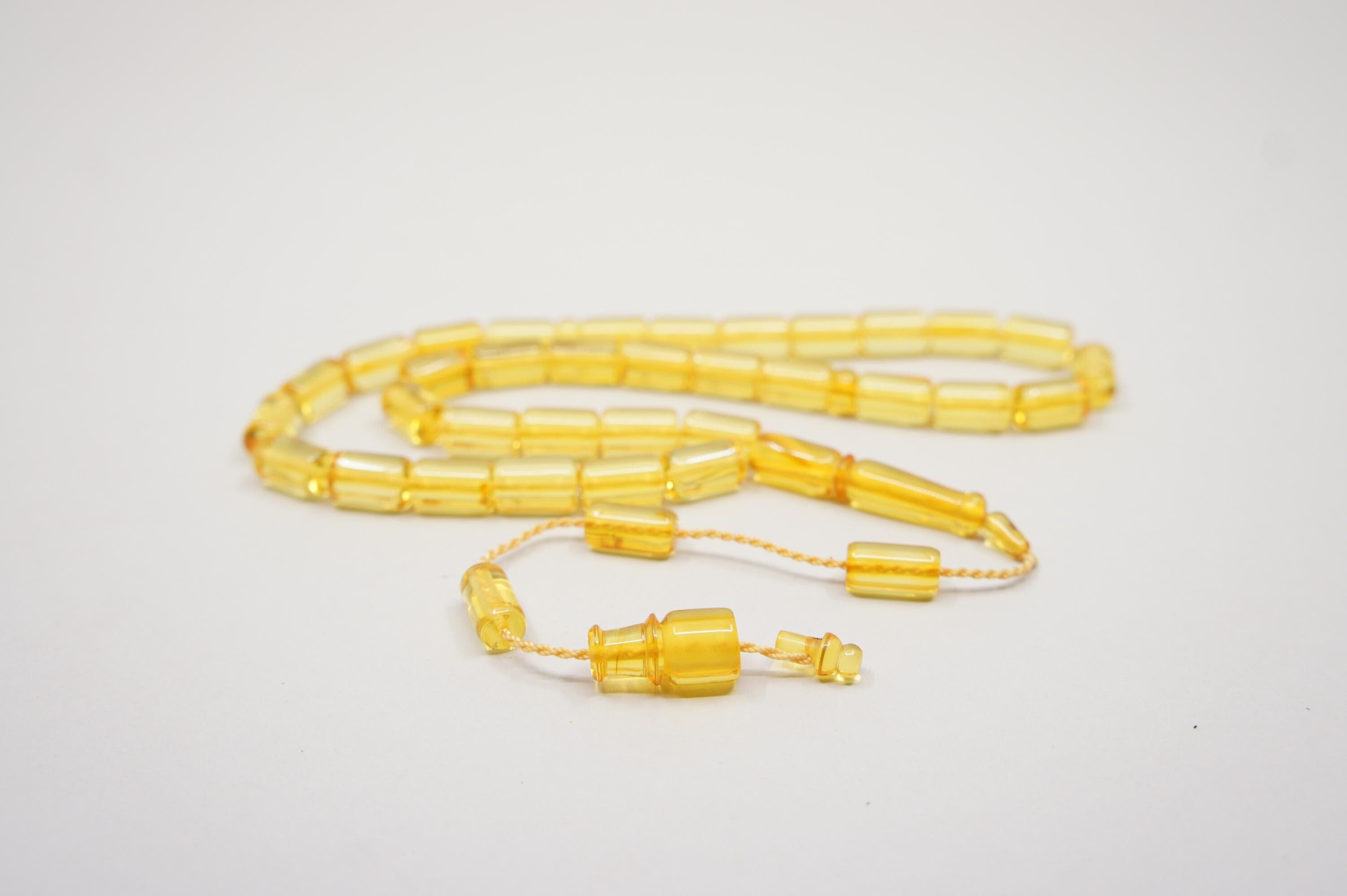 Islamic Baltic Amber Prayer 33 Capsule Beads: Handmade Muslim Tasbih Misbaha Rosary #2208 - image 3