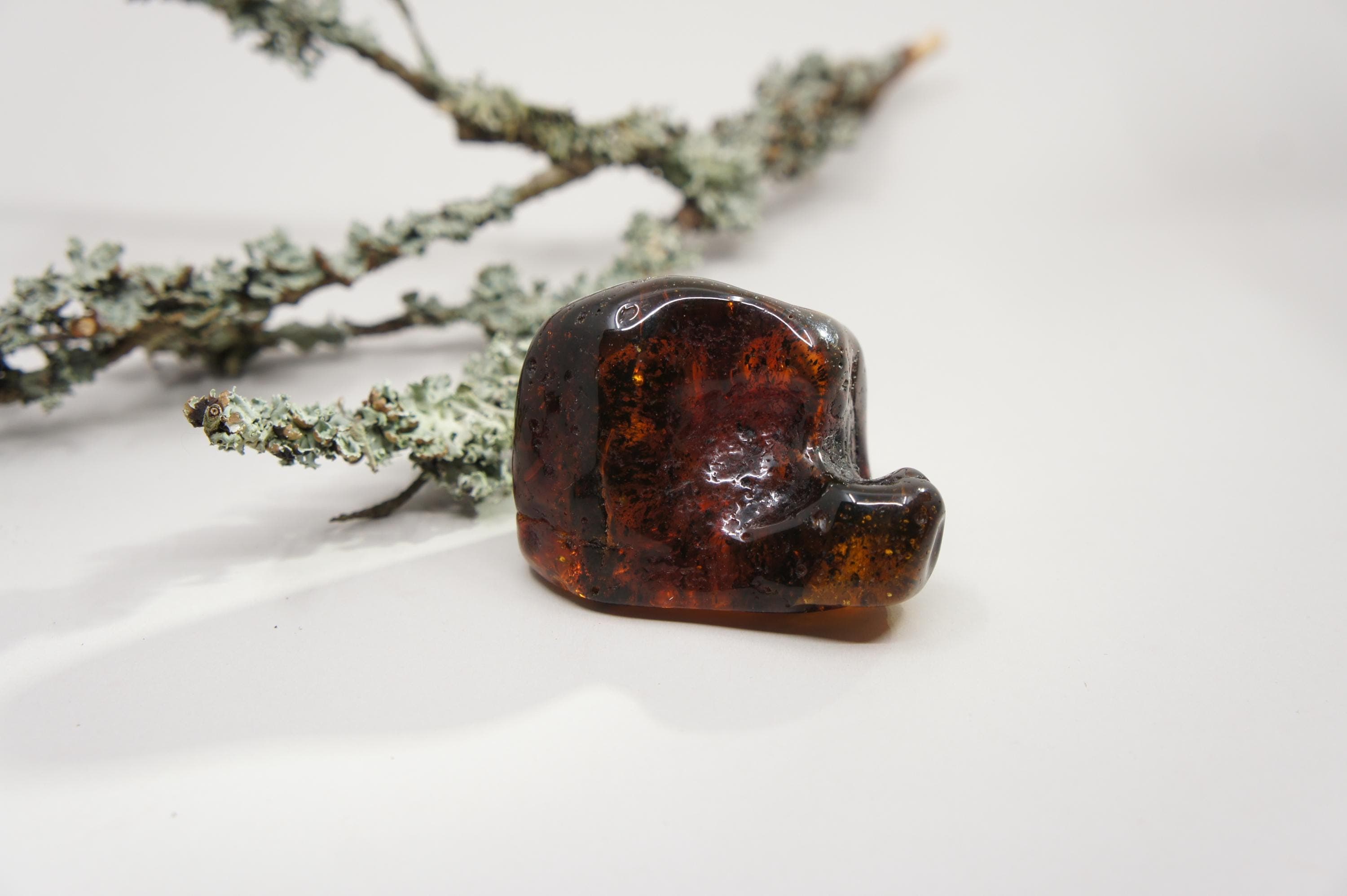 Natural Baltic Amber Stone: Rectangle Gem, Inclusion, Unique Amber Gift (52 g /1.83 oz/), #1837 - image 3
