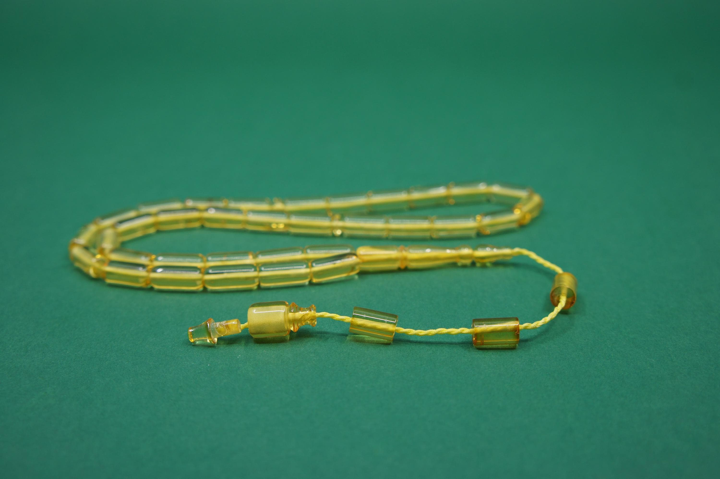 Islamic Natural Baltic Amber Prayer 33 Capsule Beads, Muslim Tasbih Misbaha, Handmade Rosary #2524 - image 5
