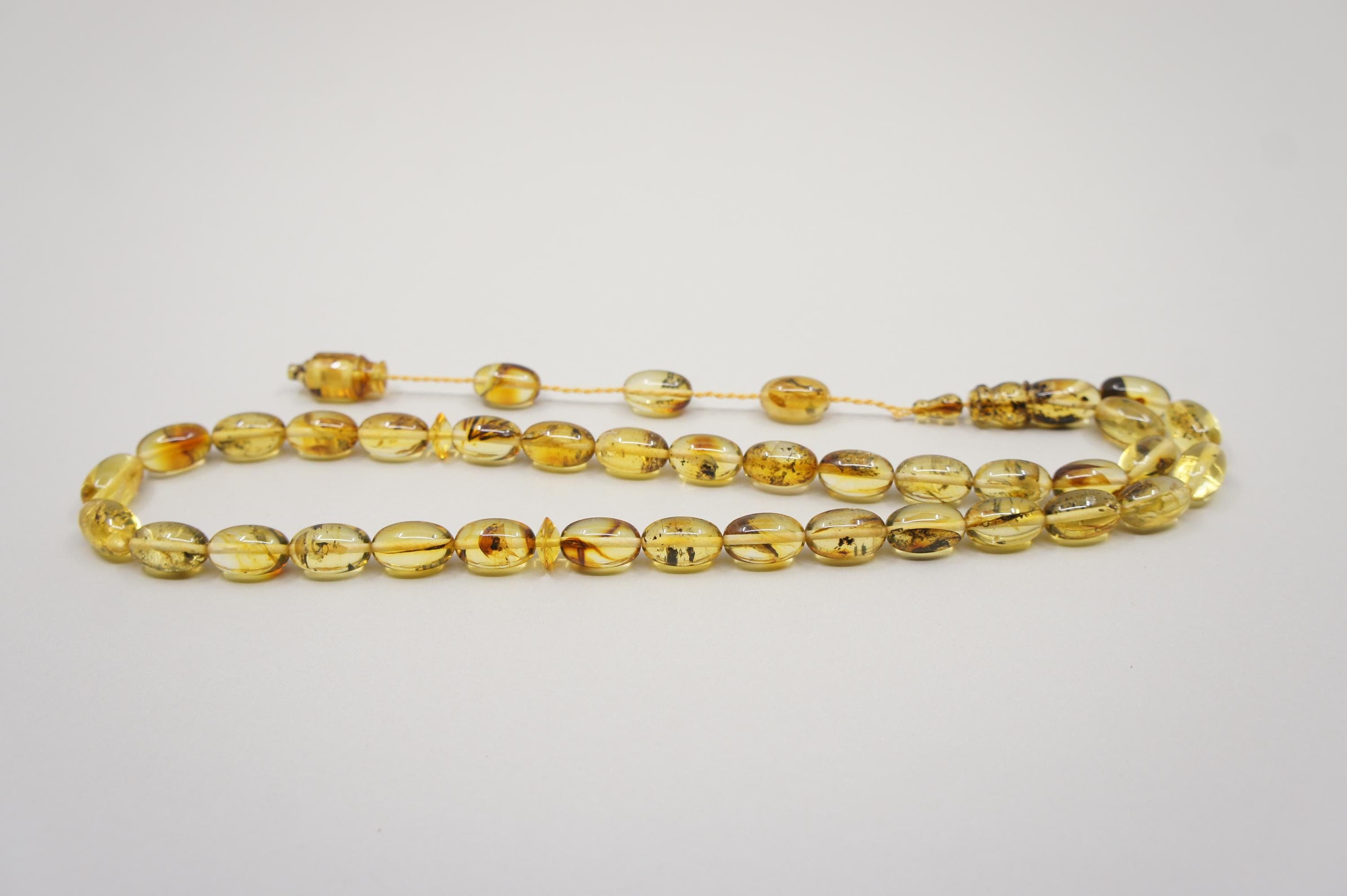 Islamic Natural Baltic Amber Prayer 33 Olive Beads, Muslim Tasbih Misbaha, Handmade Rosary #2343 - image 5