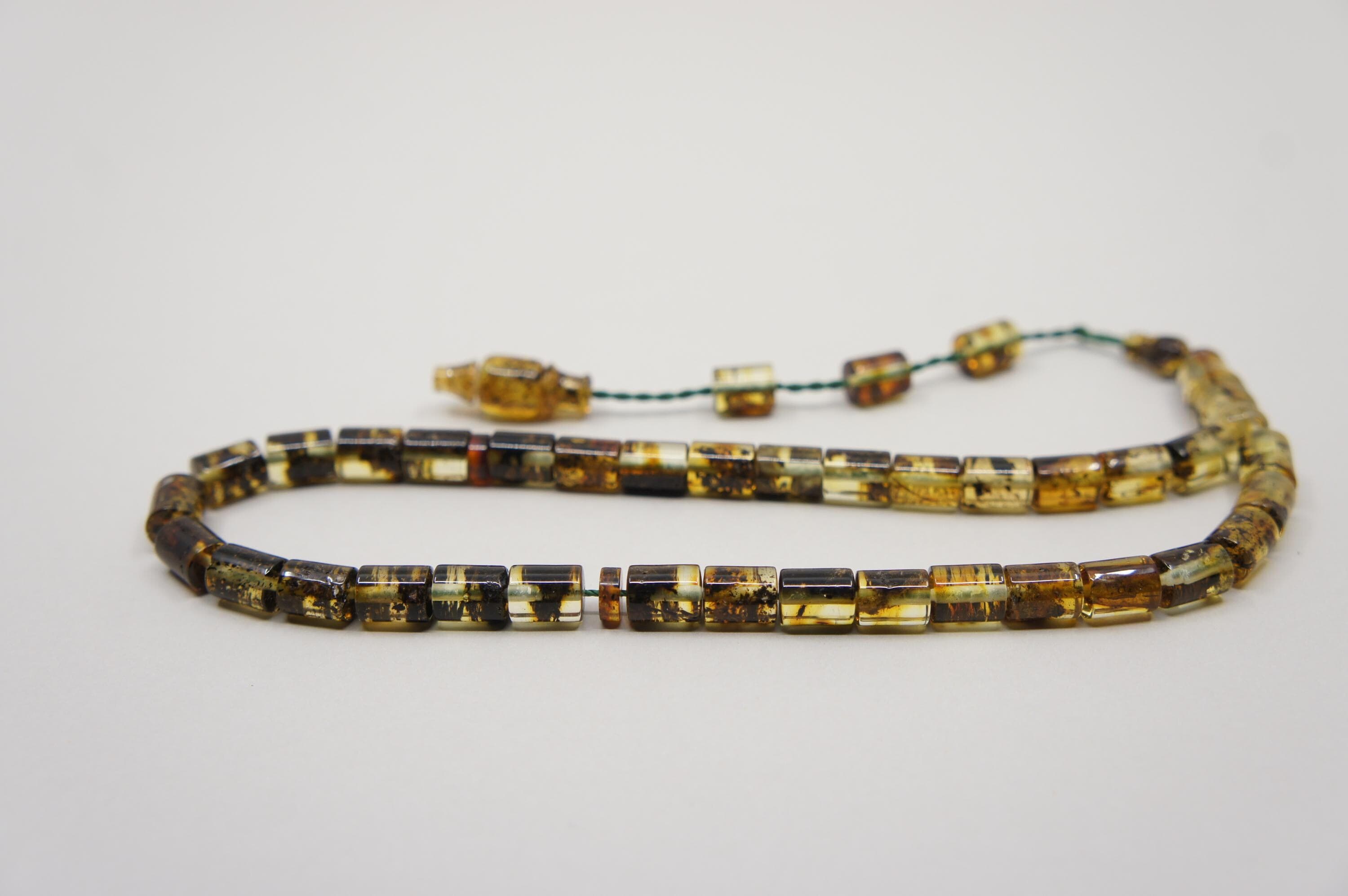 Islamic Natural Baltic Amber Prayer 33 Capsule Beads, Handmade Muslim Tasbih Misbaha Rosary #2310 - image 5