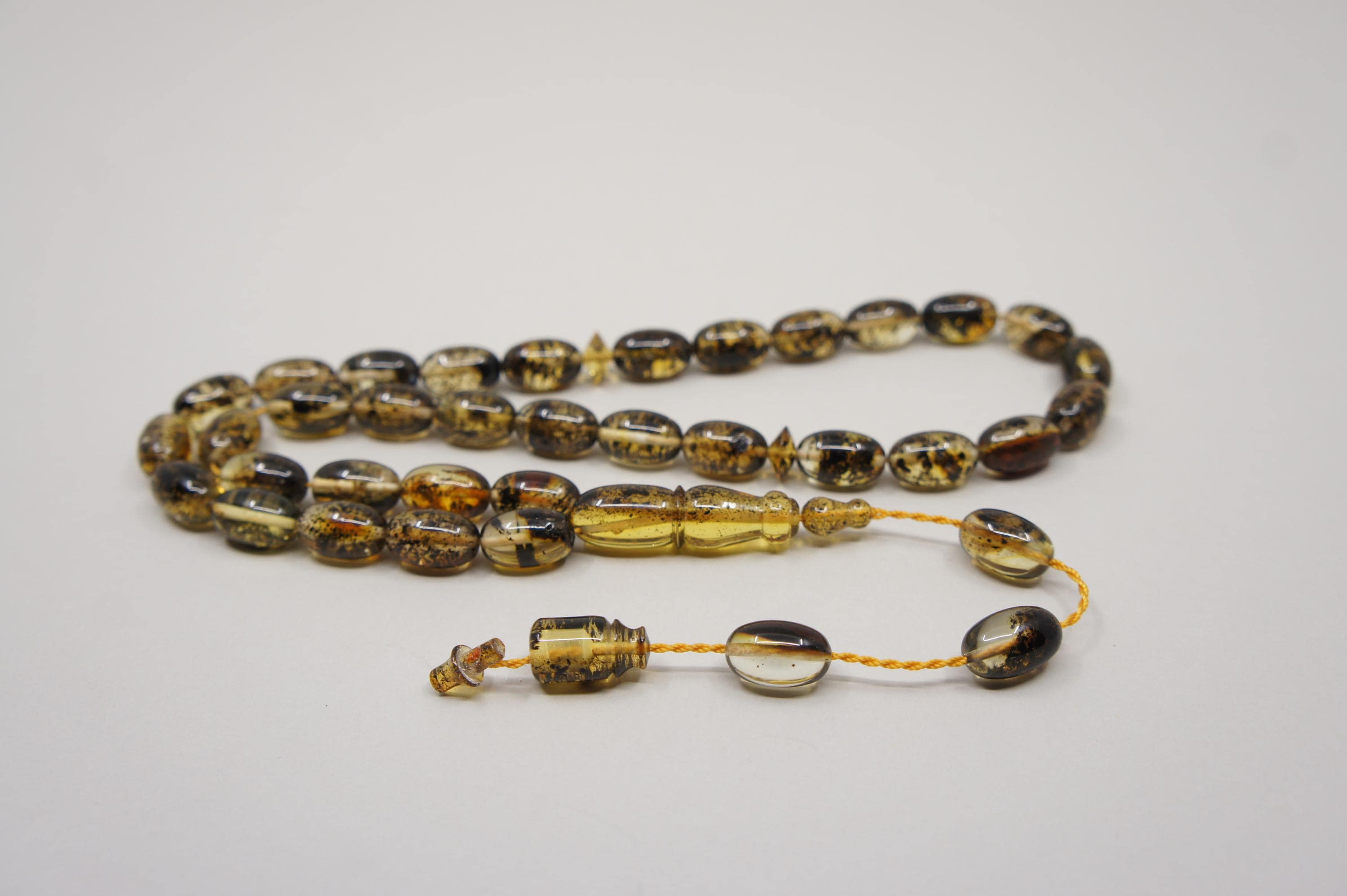 Islamic Natural Baltic Amber Prayer 33 Olive Beads, Muslim Tasbih Misbaha, Handmade Rosary #1786 - image 4