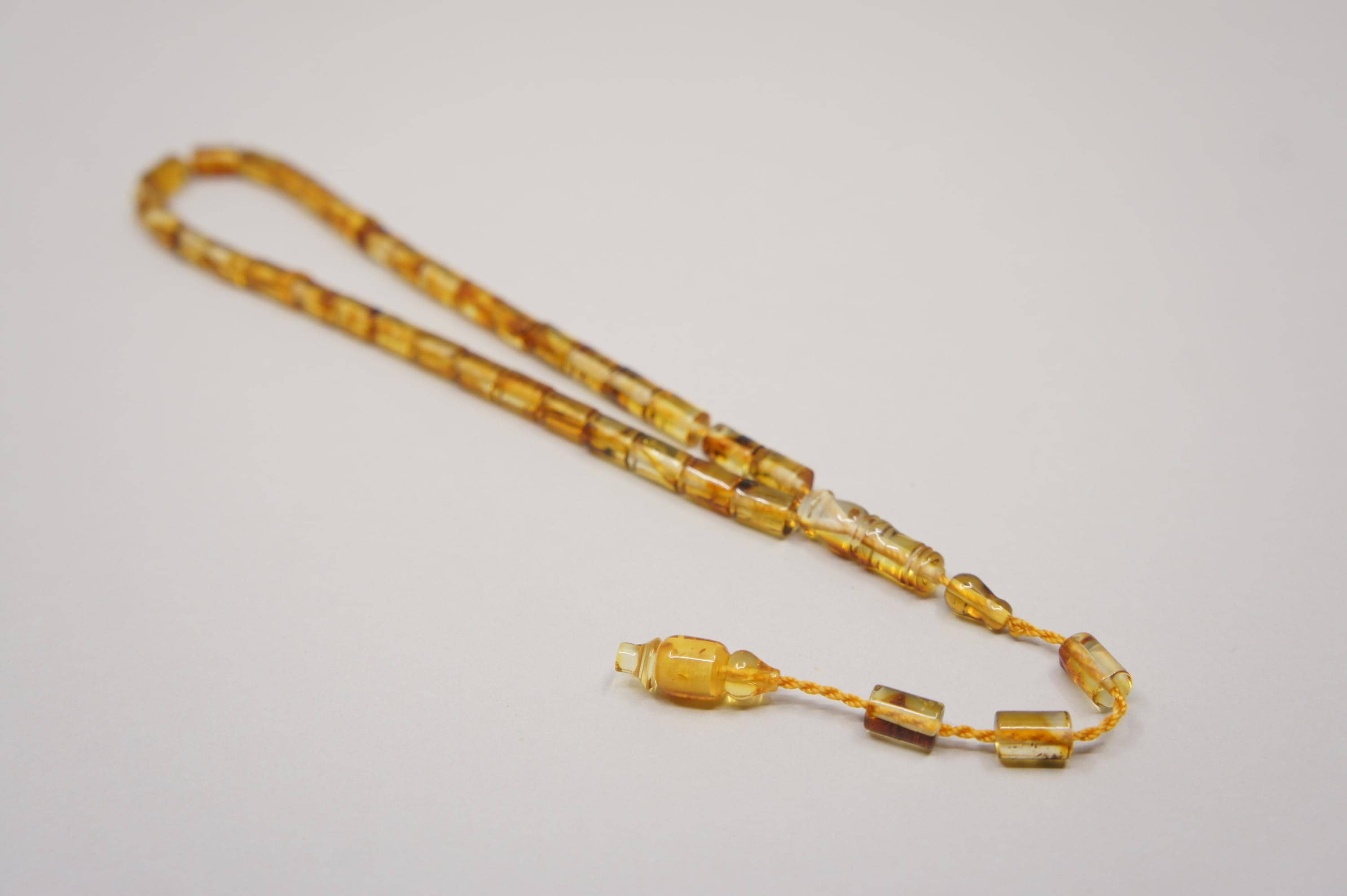 Natural Baltic Amber Islamic Prayer 33 Capsule Beads, Muslim Tasbih Misbaha, Handmade Rosary #1883 - image 3
