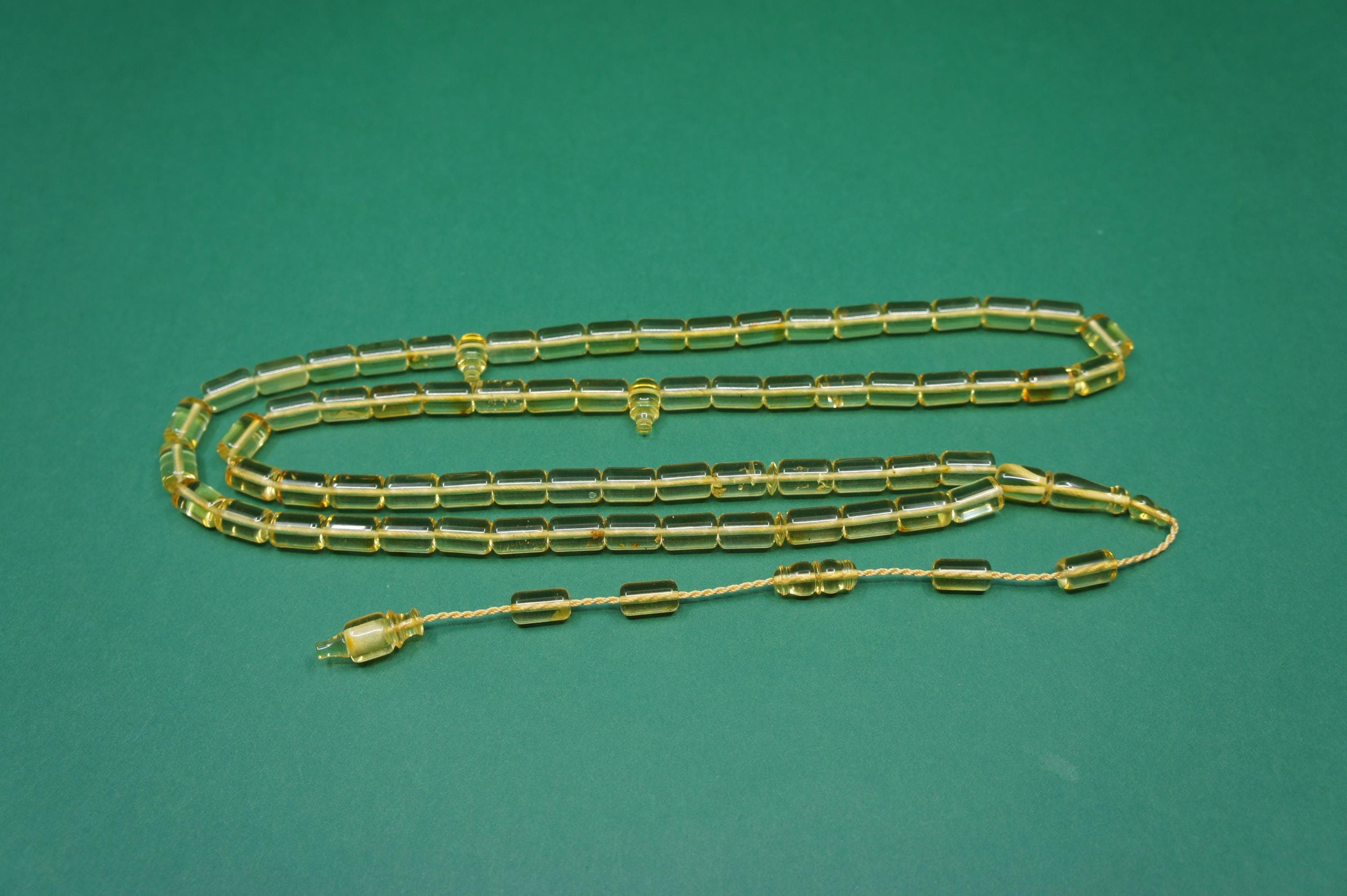 Islamic Baltic Amber Prayer 66 Capsule Beads,  Muslim Tasbih Misbaha Rosary, Handmade #2523 - image 3