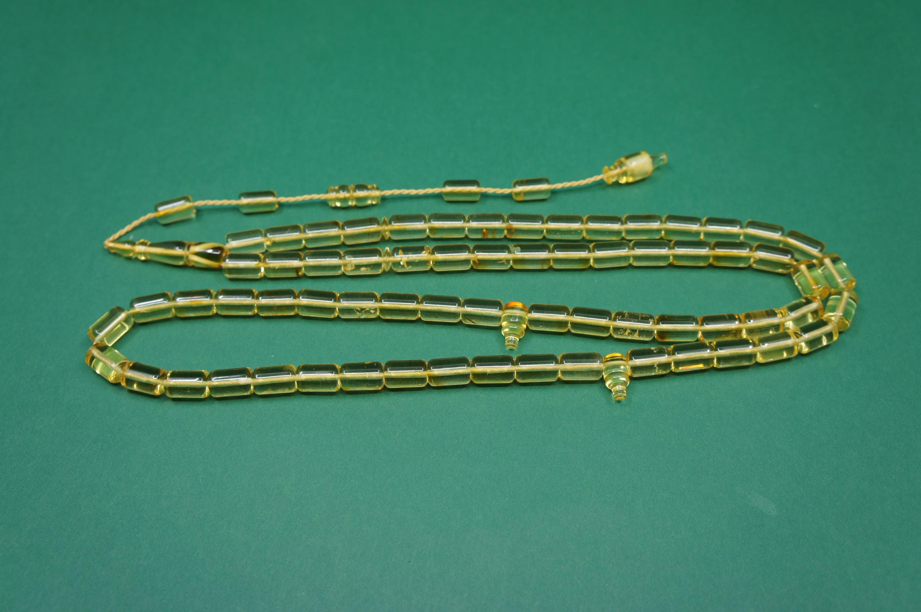 Islamic Baltic Amber Prayer 66 Capsule Beads,  Muslim Tasbih Misbaha Rosary, Handmade #2523 - image 5