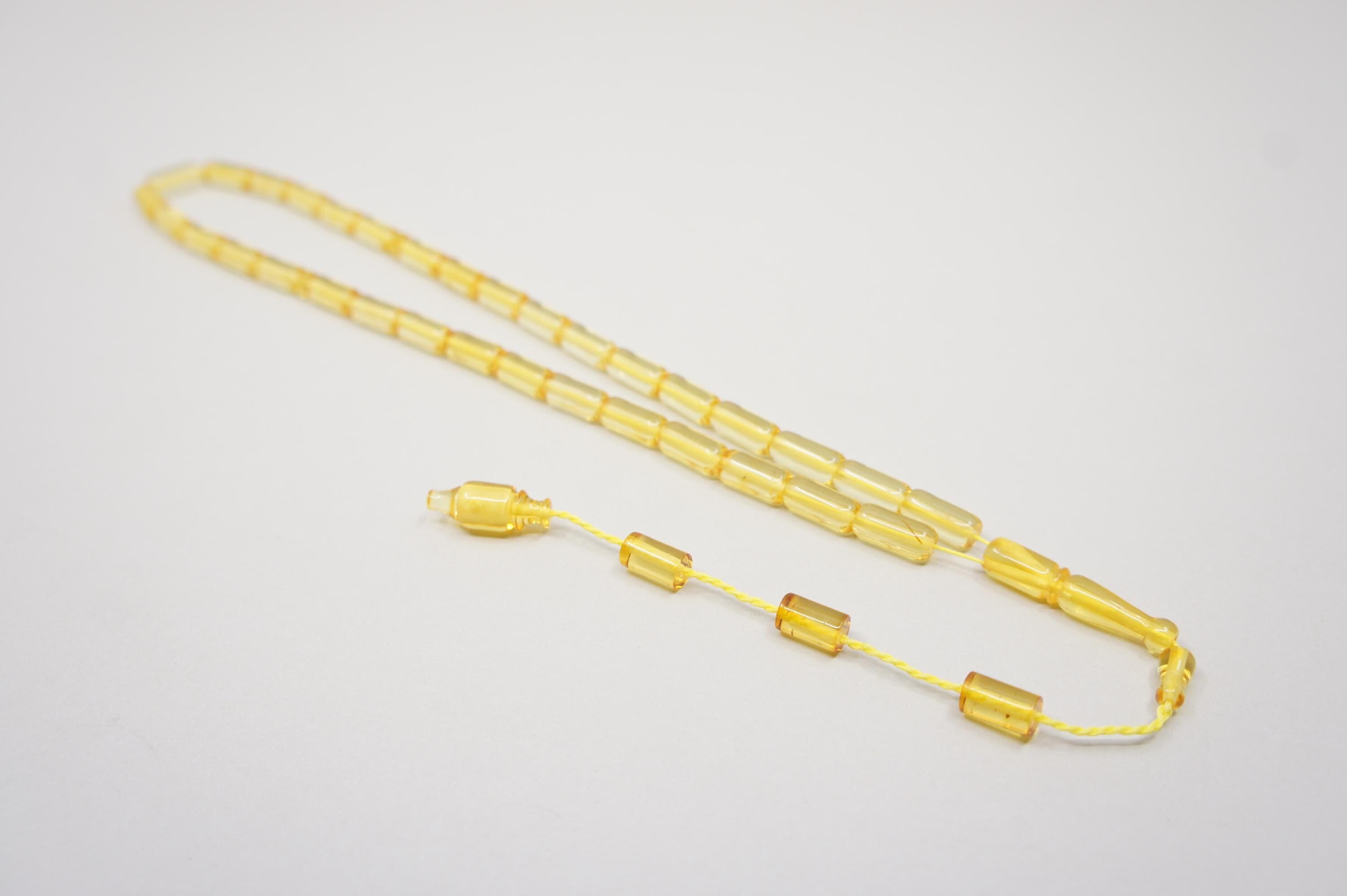 Islamic Natural Baltic Amber Prayer 33 Capsule Beads, Muslim Tasbih Misbaha, Handmade Rosary #2524 - image 4