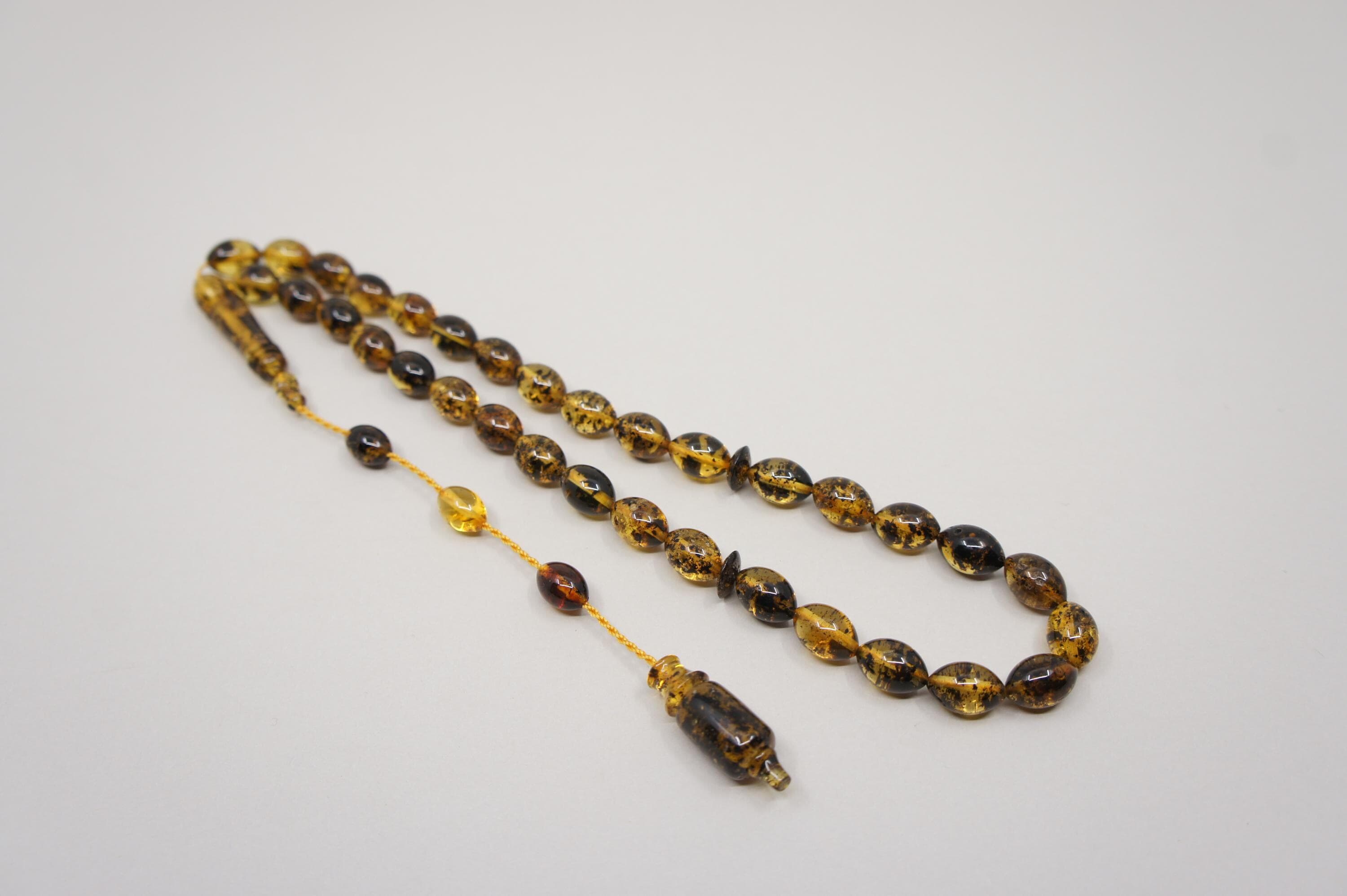 Islamic Natural Baltic Amber Prayer 33 0live Beads, Muslim Tasbih Misbaha Rosary, Handmade #2738 - image 5