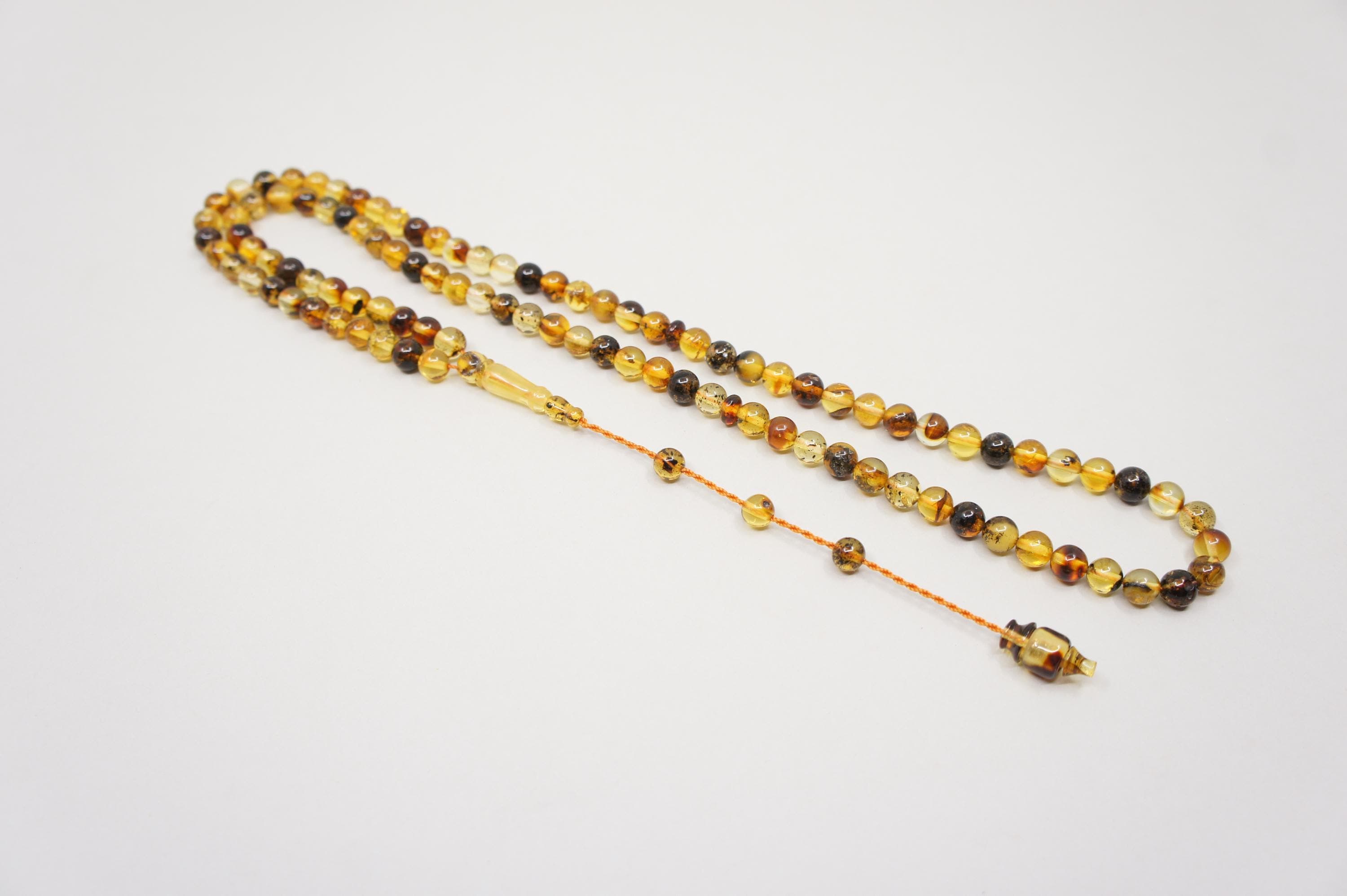 Islamic Natural Baltic Amber Prayer 99 Beads, Muslim Tasbih Misbaha, Handmade Amber Rosary #1824 - image 5