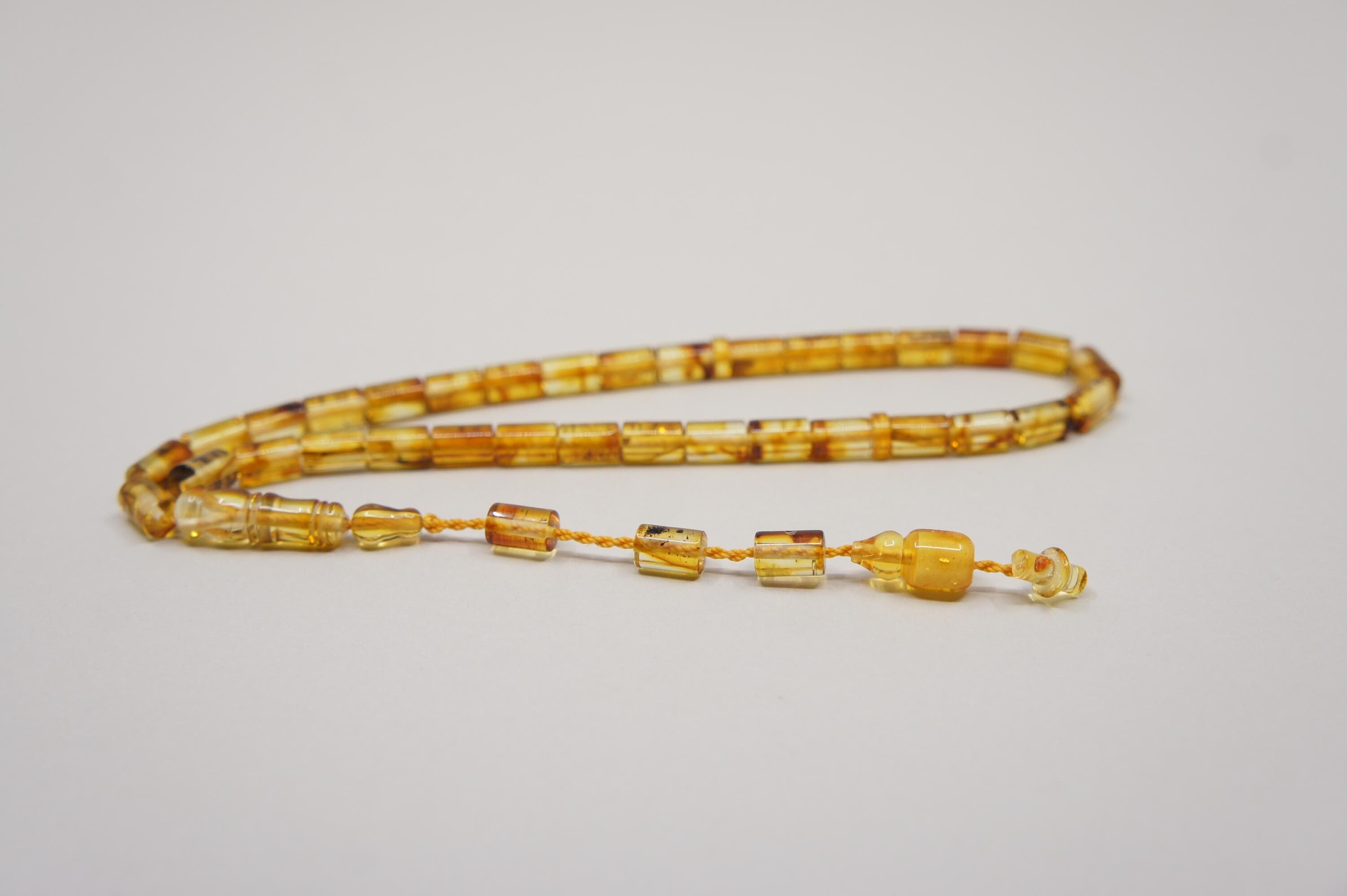 Natural Baltic Amber Islamic Prayer 33 Capsule Beads, Muslim Tasbih Misbaha, Handmade Rosary #1883 - image 4