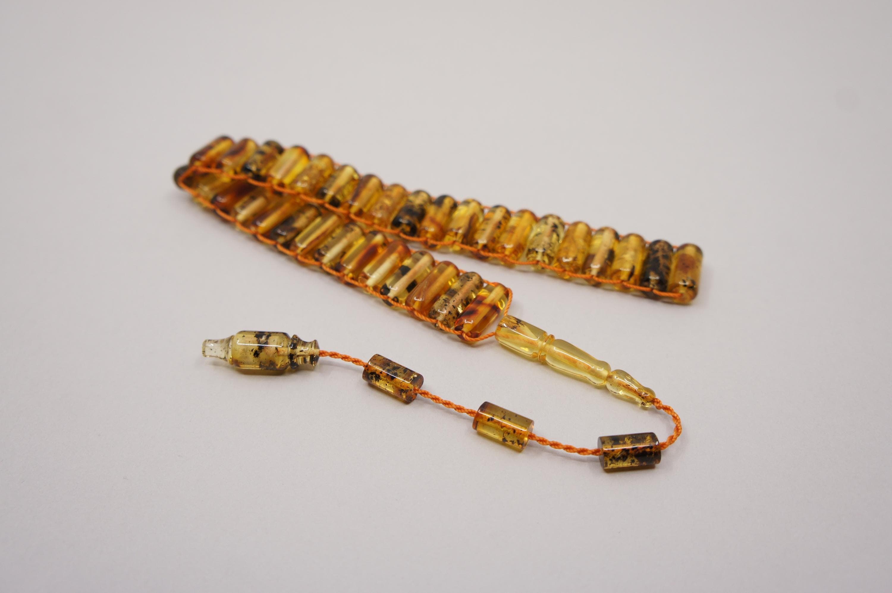 Islamic Natural Baltic Amber Prayer 33 Capsule Beads, Muslim Tasbih Misbaha, Handmade Rosary #1977 - image 4