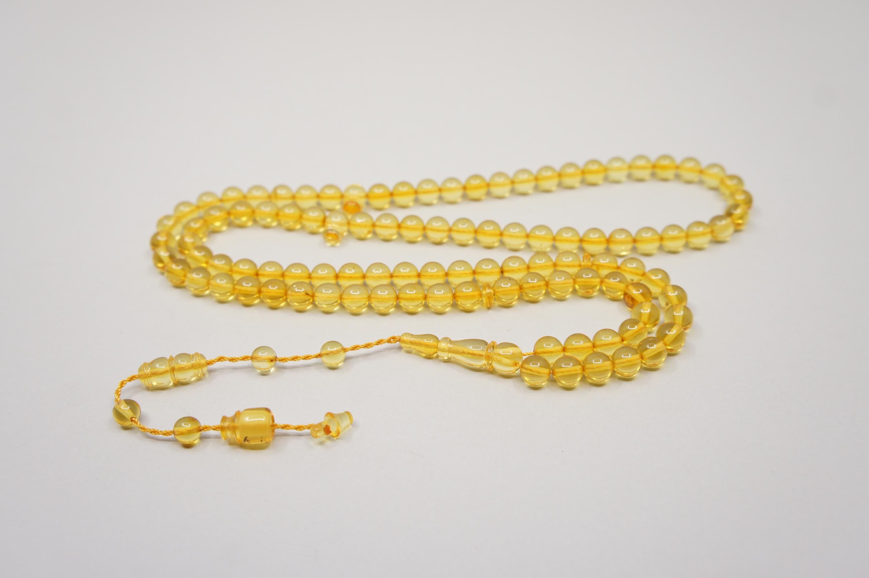 Baltic Amber Islamic Prayer 99 Round Beads: Handmade,  Muslim Tasbih Misbaha Rosary #2556 - image 4