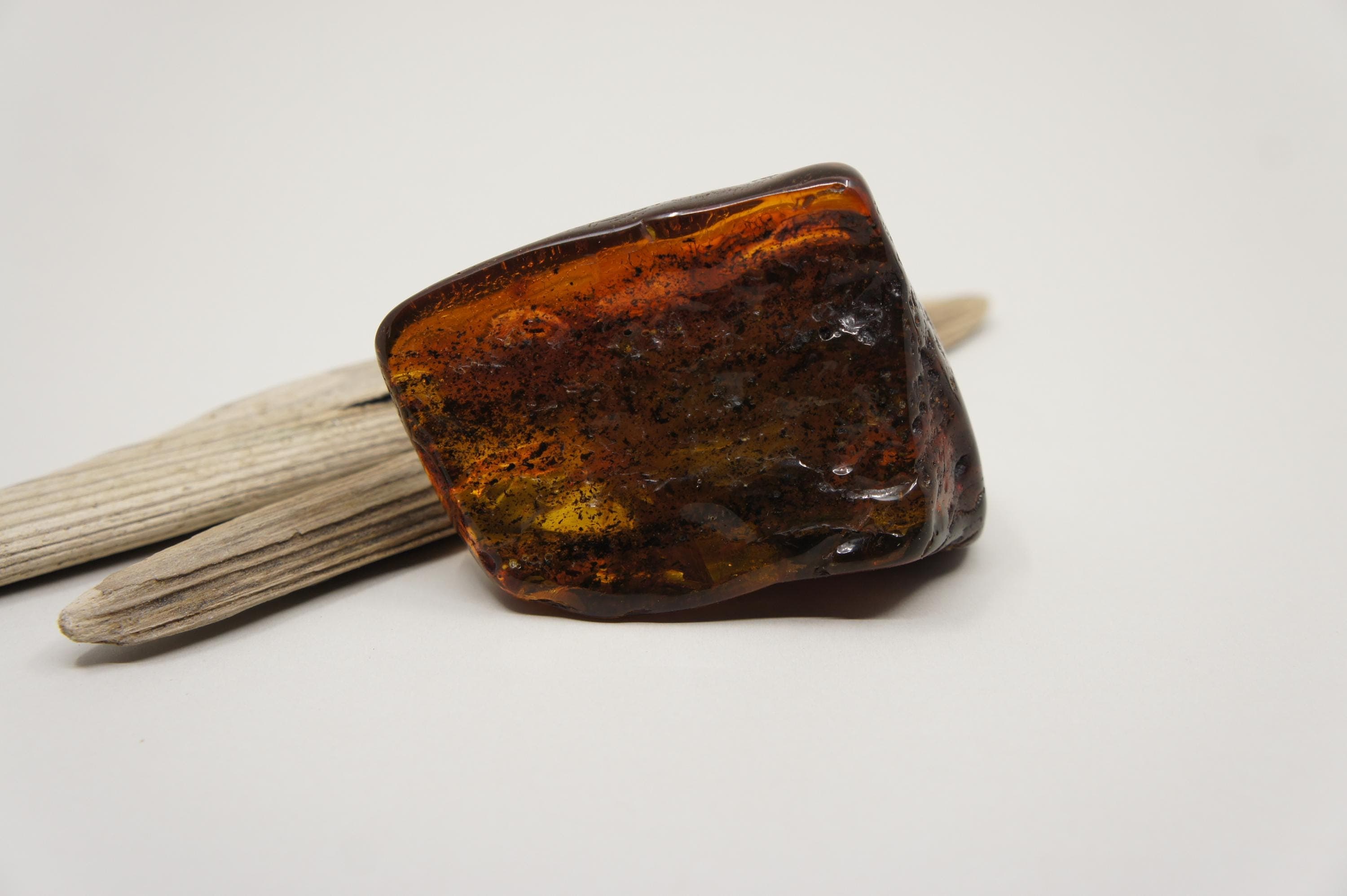 Natural Baltic Amber Stone, Large Rectangle Gemstone, Inclusions Stone (105 g /3.70 oz ) #1834 - image 4