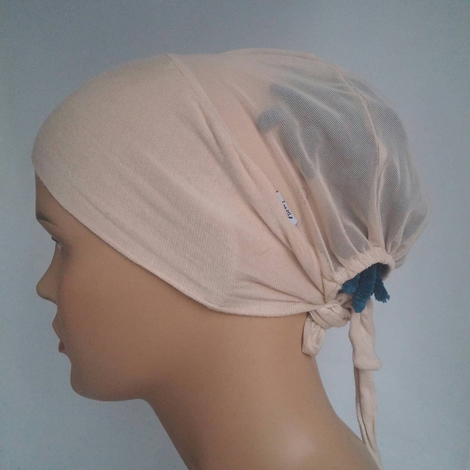 Grey & No Slip Headband-All In One Hat-Great under tichel,head scarves, chemo,head coverings volumizing hijab headpiece bun - image 4
