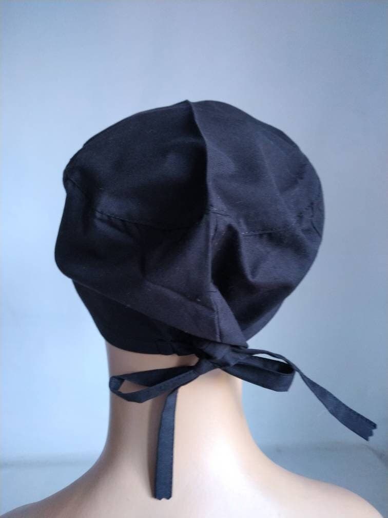 woman surgical hats, Medical cap , nurse cap, EKG unisex cap, surgical scrub cap, black surgical cap, hair covers for nurse, - image 5