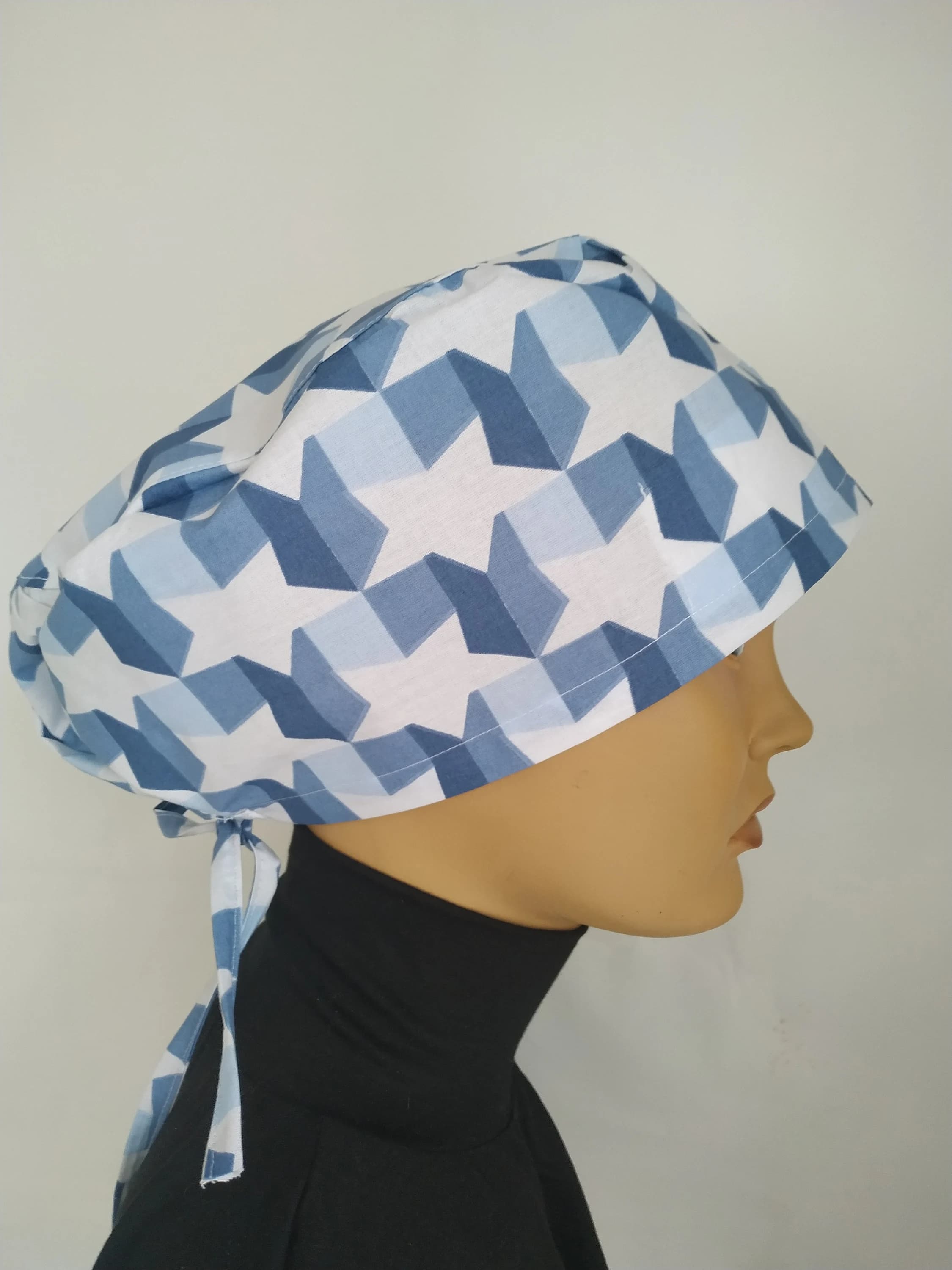 blue unisex cap| surgical cap | Medical cap , adjustable , cotton cap, Chemo cap  l Sweat absorption supplement l red hearts cap - image 5