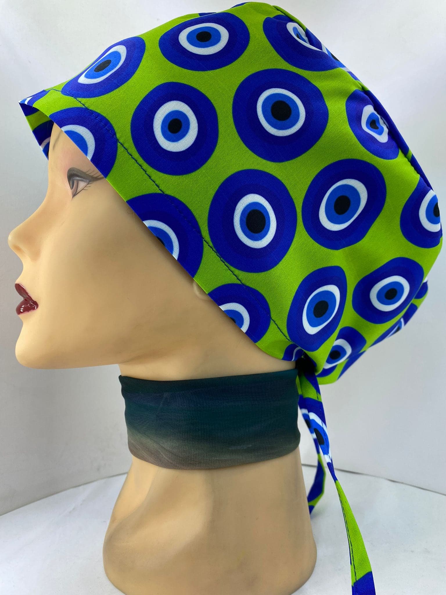 Nurse cap  , surgical scrub hats, surgical cap women , green scrub cap, Evil eye surgical cap , surgical hats, surgical cap men , EVILGREEN