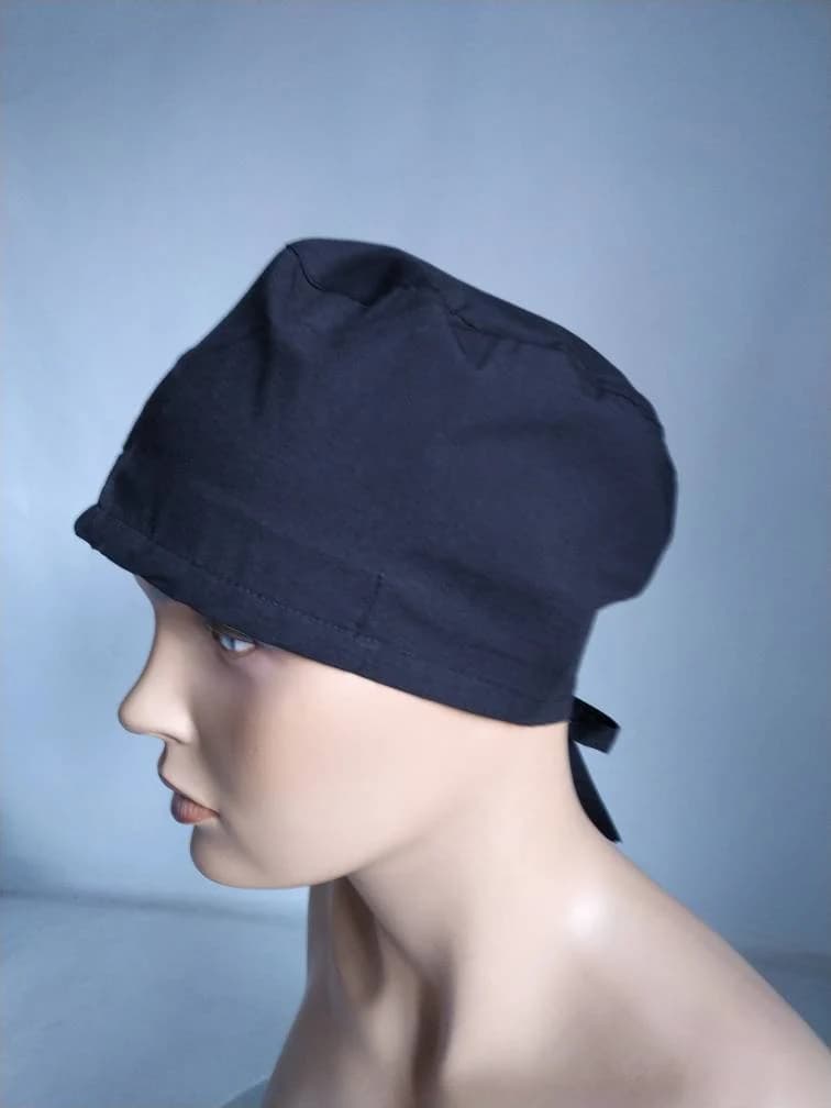 woman surgical hats, Medical cap , nurse cap, EKG unisex cap, surgical scrub cap, black surgical cap, hair covers for nurse, - image 4