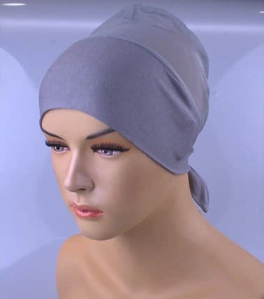 Grey & No Slip Headband-All In One Hat-Great under tichel,head scarves, chemo,head coverings volumizing hijab headpiece bun
