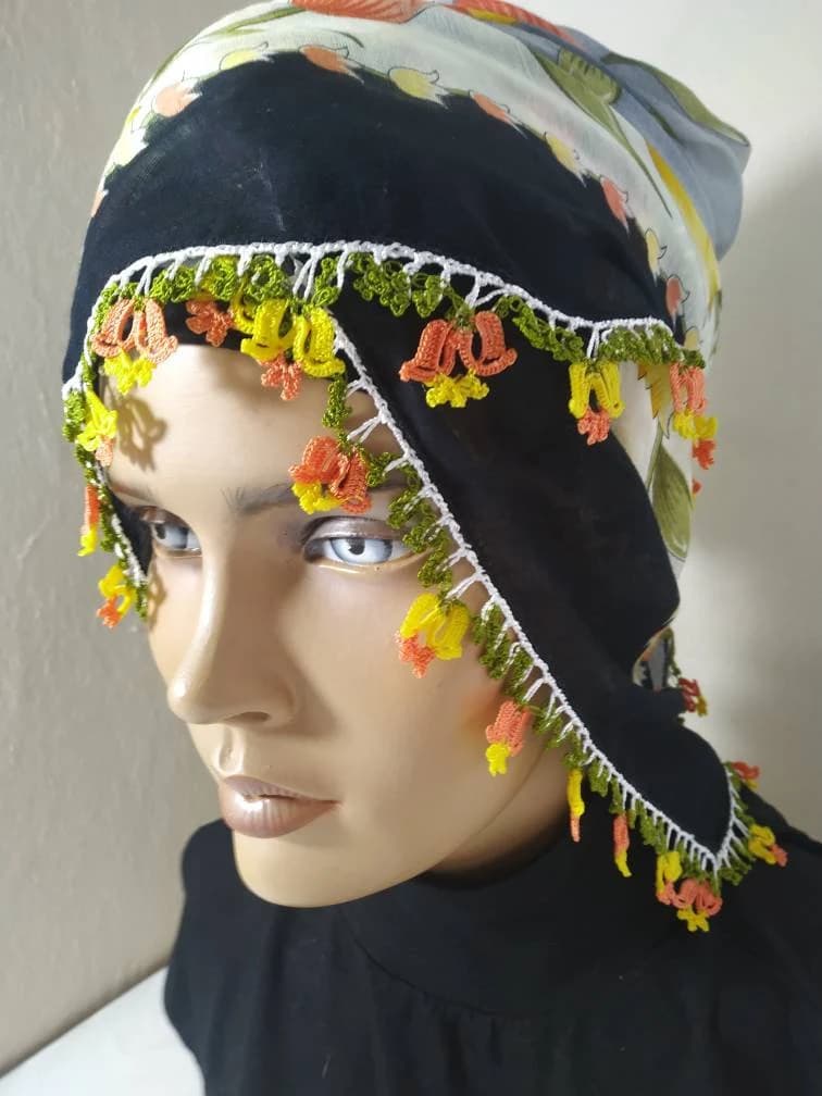 Square scarves, Turkish Scarf,Easy Square Amazing Floral Headscarf Tichel, Hair Snood, Head Scarf, Head Covering, Jewish Headcovering,
