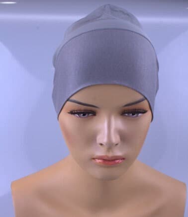 Grey & No Slip Headband-All In One Hat-Great under tichel,head scarves, chemo,head coverings volumizing hijab headpiece bun - image 3