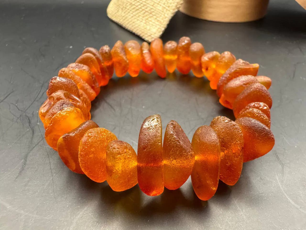 Raw Baltic Amber Bracelet • Honey Cognac, Pain Relief (8.5 inch) - image 5
