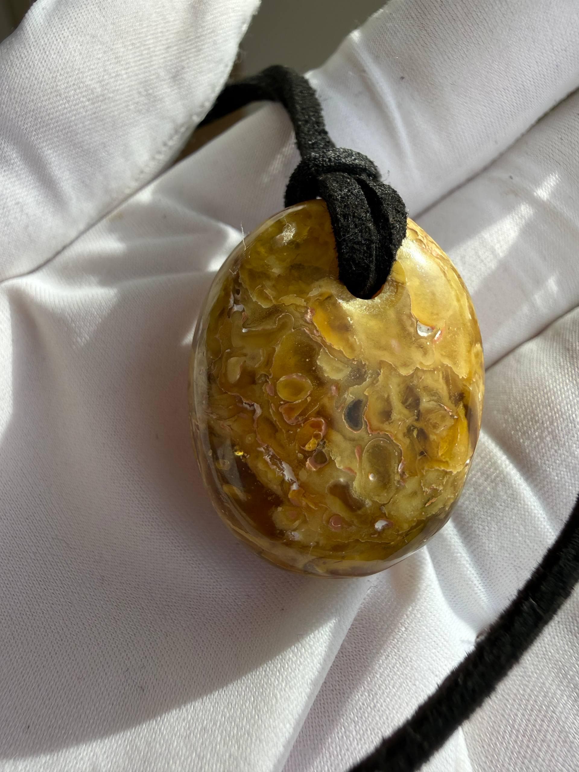 Natural Baltic Amber Pendant Necklace, Raw Amber Stone, Healing Crystal Jewelry, Handmade Amber Necklace, Gift for Her, Organic Gemstone - image 3