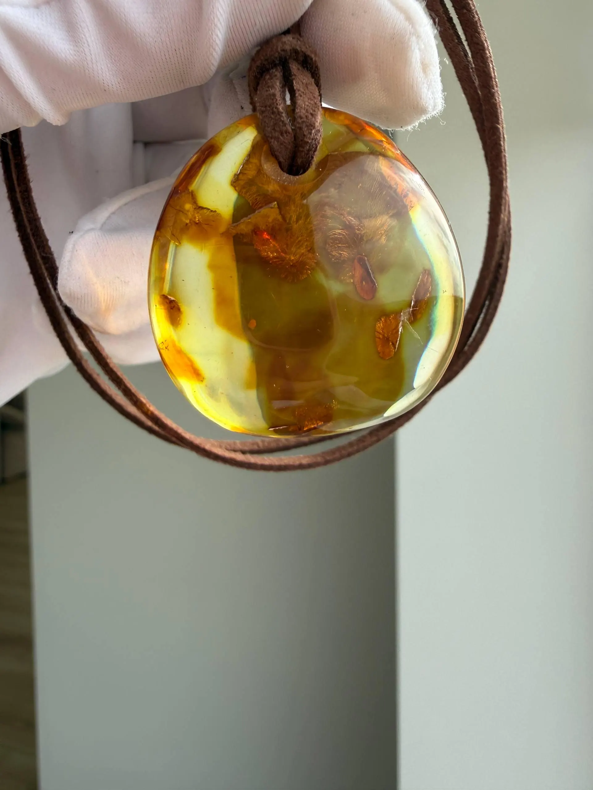 Large Natural Baltic Amber Pendant Necklace, Statement Amber Jewelry, Genuine Amber Stone, Handmade Organic Necklace, Unique Gift for Her - image 5