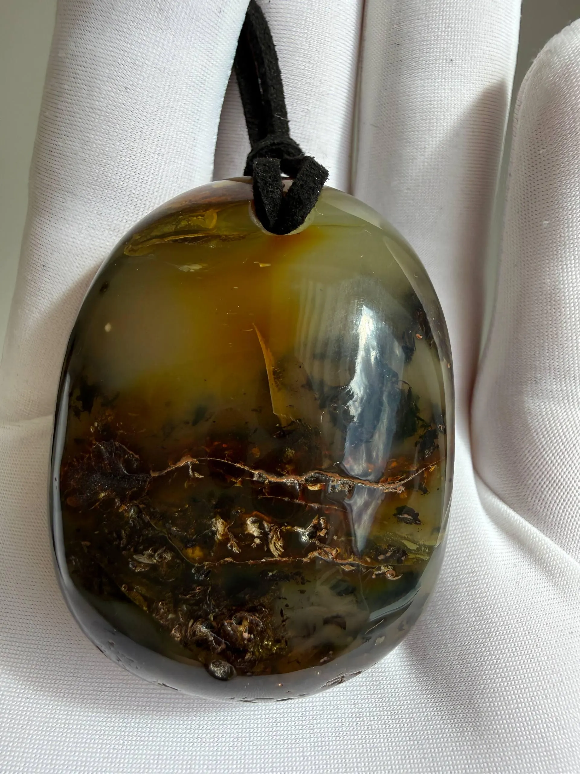 Natural Baltic Amber Pendant, Genuine Amber Necklace, Large Amber Stone Pendant, Handmade Amber Jewelry, Statement Gift for Her - image 3