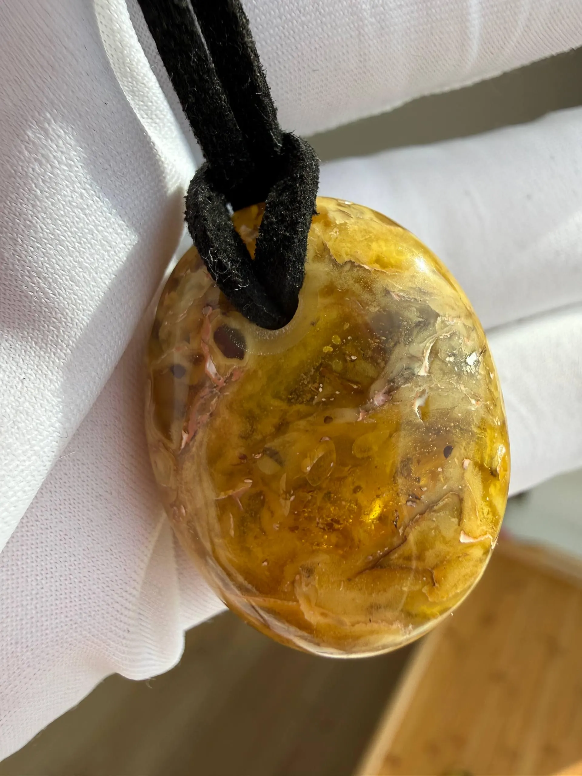 Natural Baltic Amber Pendant Necklace, Raw Amber Stone, Healing Crystal Jewelry, Handmade Amber Necklace, Gift for Her, Organic Gemstone