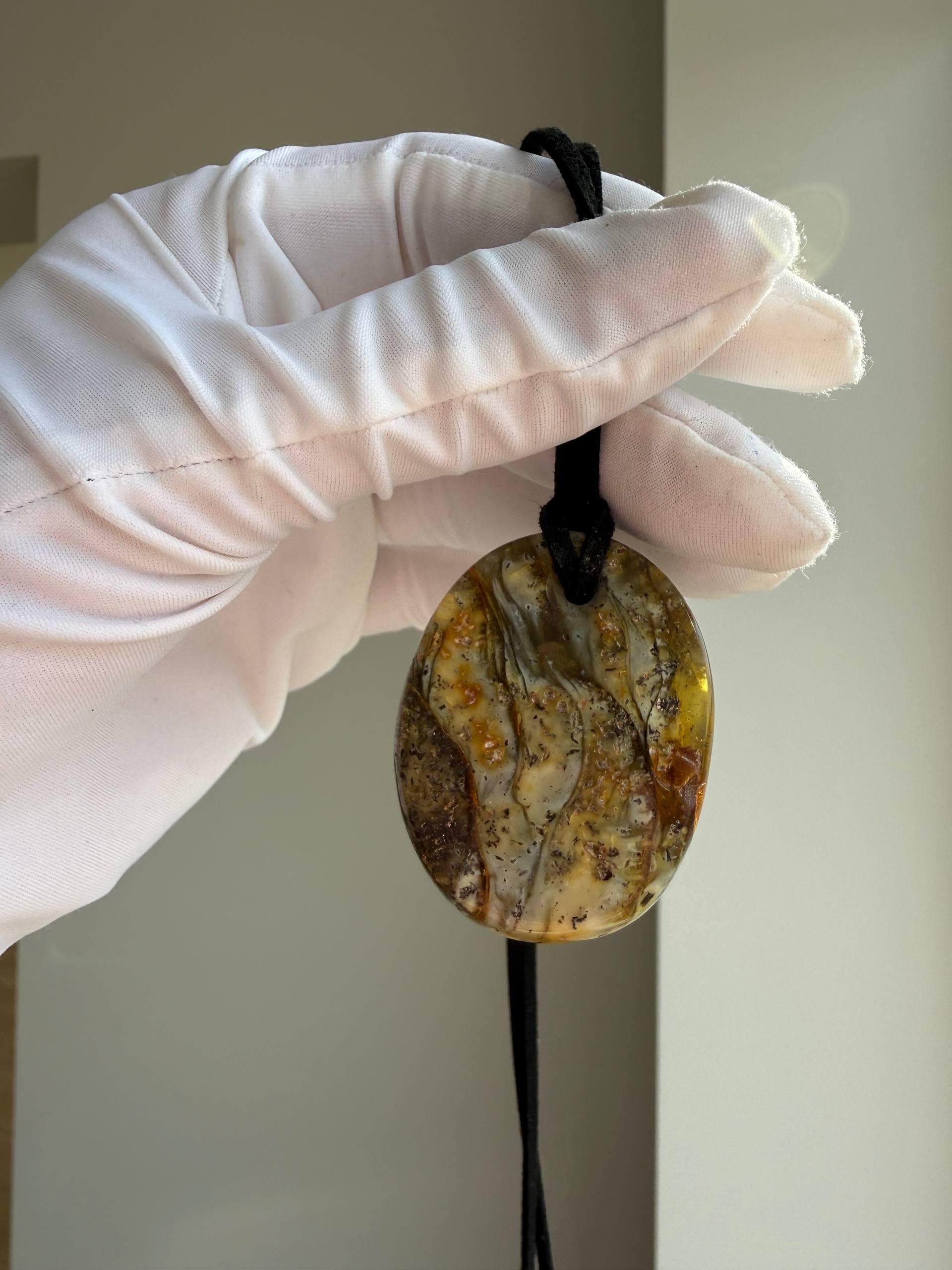Large Natural Baltic Amber Pendant Necklace, Raw Organic Amber Stone, Statement Amber Jewelry, Earthy Boho Necklace, Gift for Her - image 3