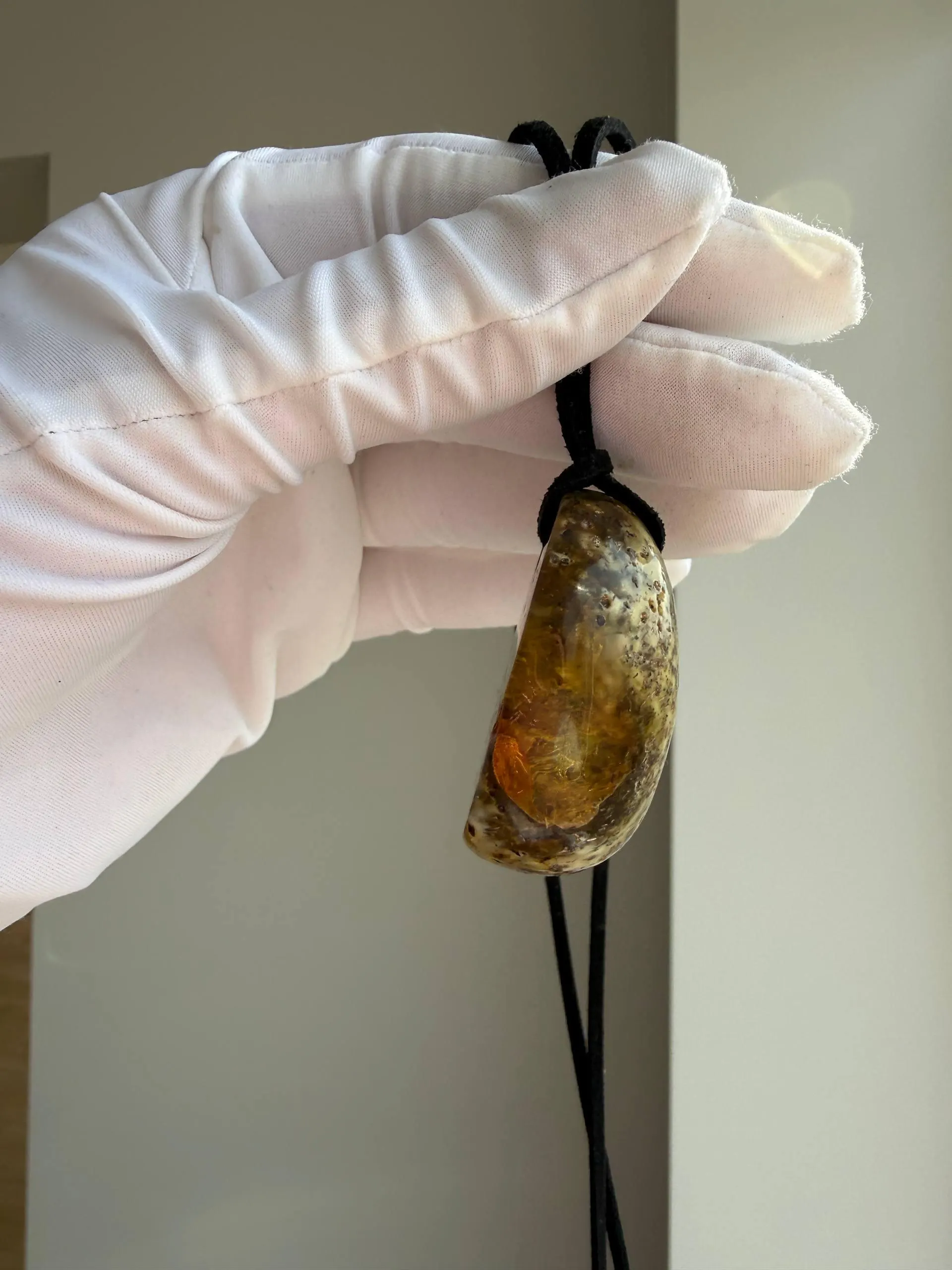 Large Natural Baltic Amber Pendant Necklace, Raw Organic Amber Stone, Statement Amber Jewelry, Earthy Boho Necklace, Gift for Her - image 5