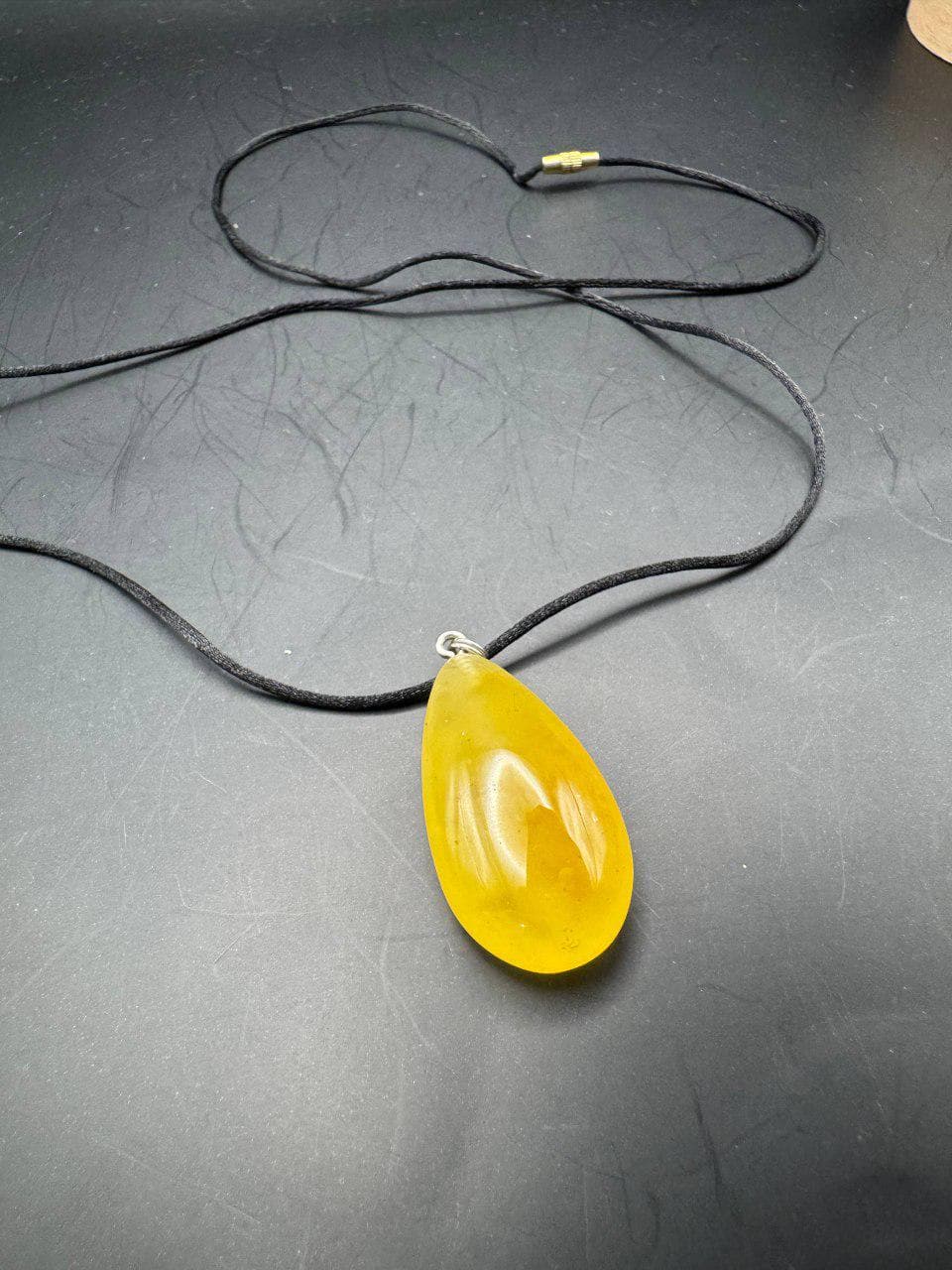 Baltic Amber Teardrop Pendant – Hand-Polished Honey Gem Necklace - image 3