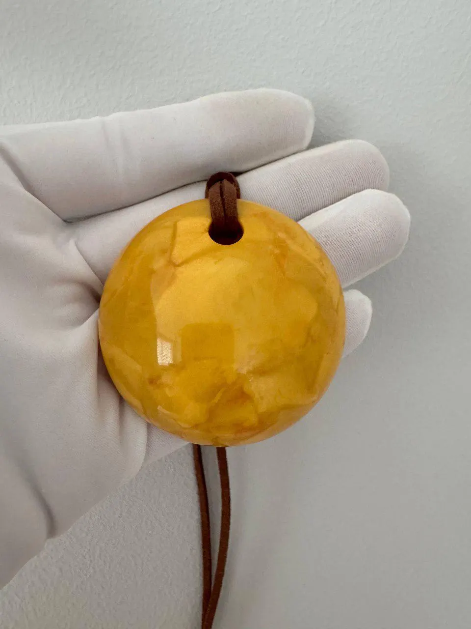 Vintage Baltic Amber Jewelry Set • Carved Bangle & Pendant - image 3