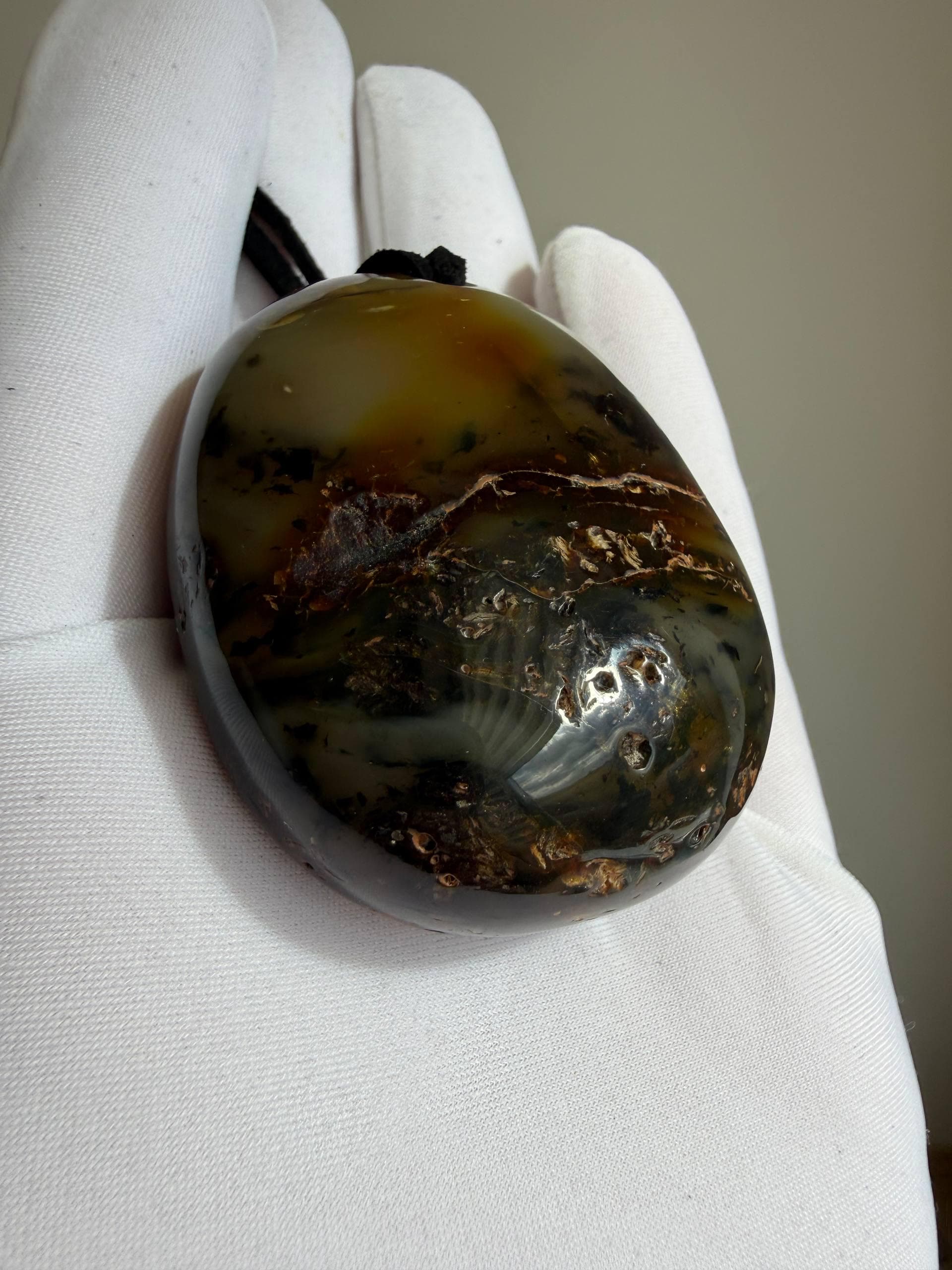 Natural Baltic Amber Pendant, Genuine Amber Necklace, Large Amber Stone Pendant, Handmade Amber Jewelry, Statement Gift for Her - image 4