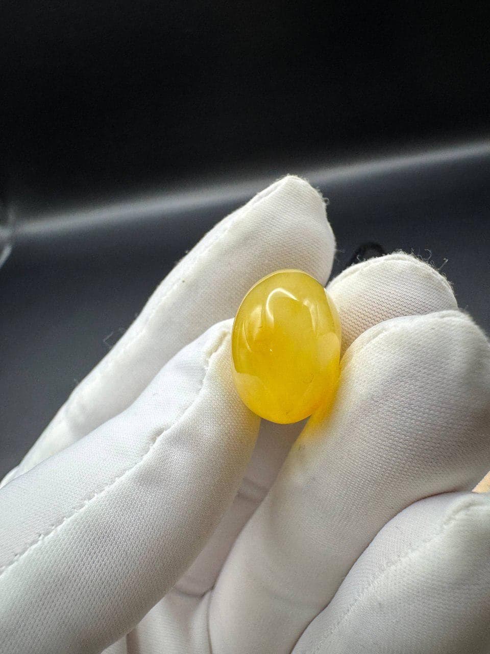 Natural Baltic Amber Teardrop Pendant – Yellow Gemstone Necklace, Butterscotch Genuine Amber Pendant on Leather Cord - image 4